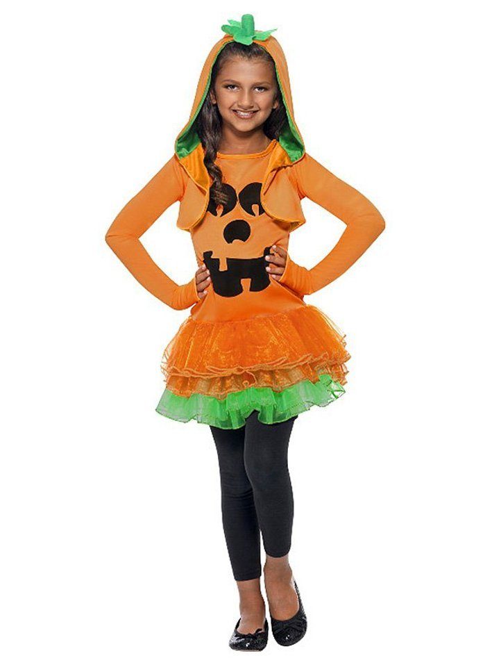 Smiffys Kostüm Kürbis Tutu Kleid Halloween Kostüm Kinder Mädchen, Niedliches Halloween-Kostüm - perfekt für Trick or Treat!