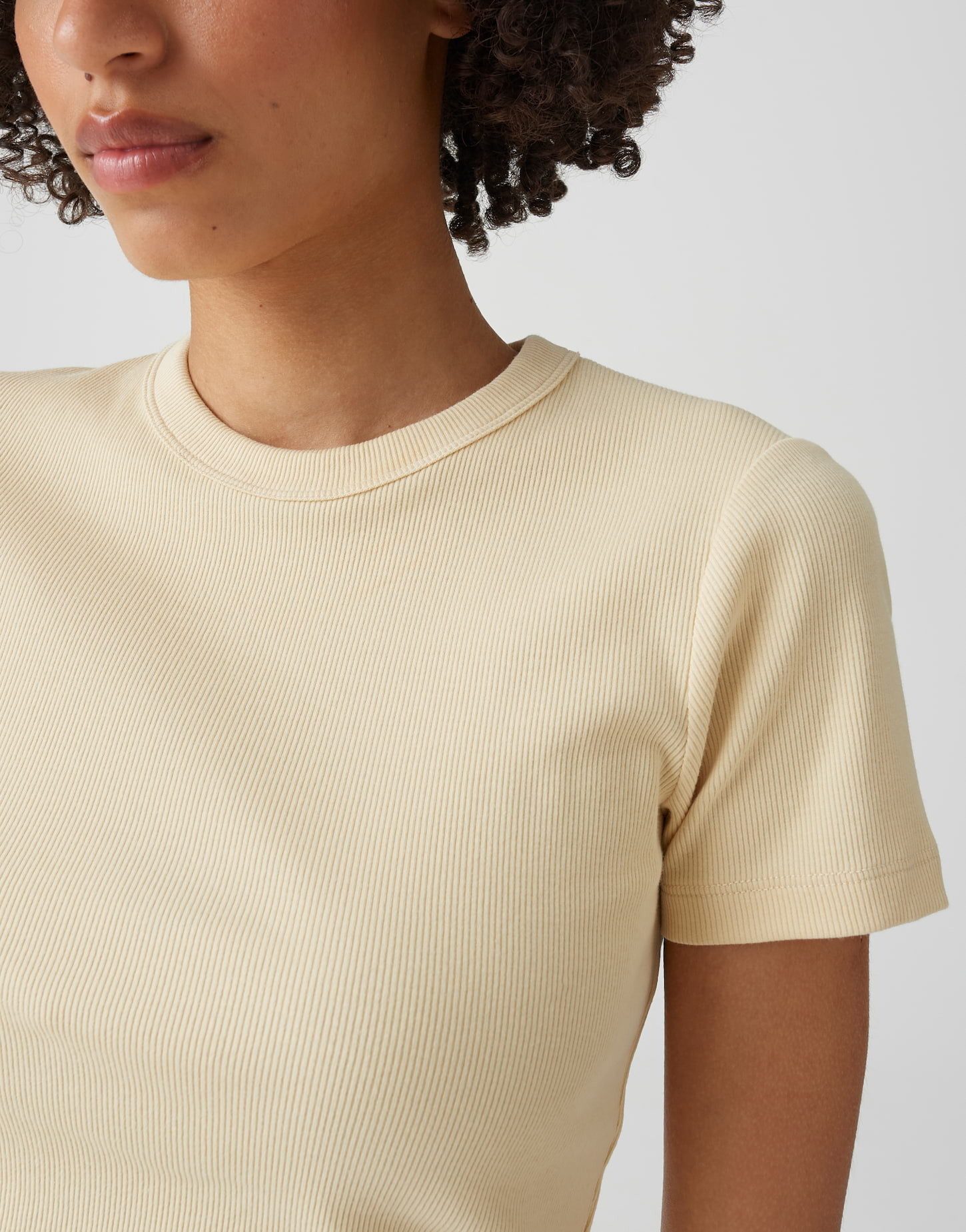 OPUS T-Shirt Samuna Feines Rippshirt Slim aus Baumwollmix schmale Passform, elastischer Stoff – Bild 4 von 5