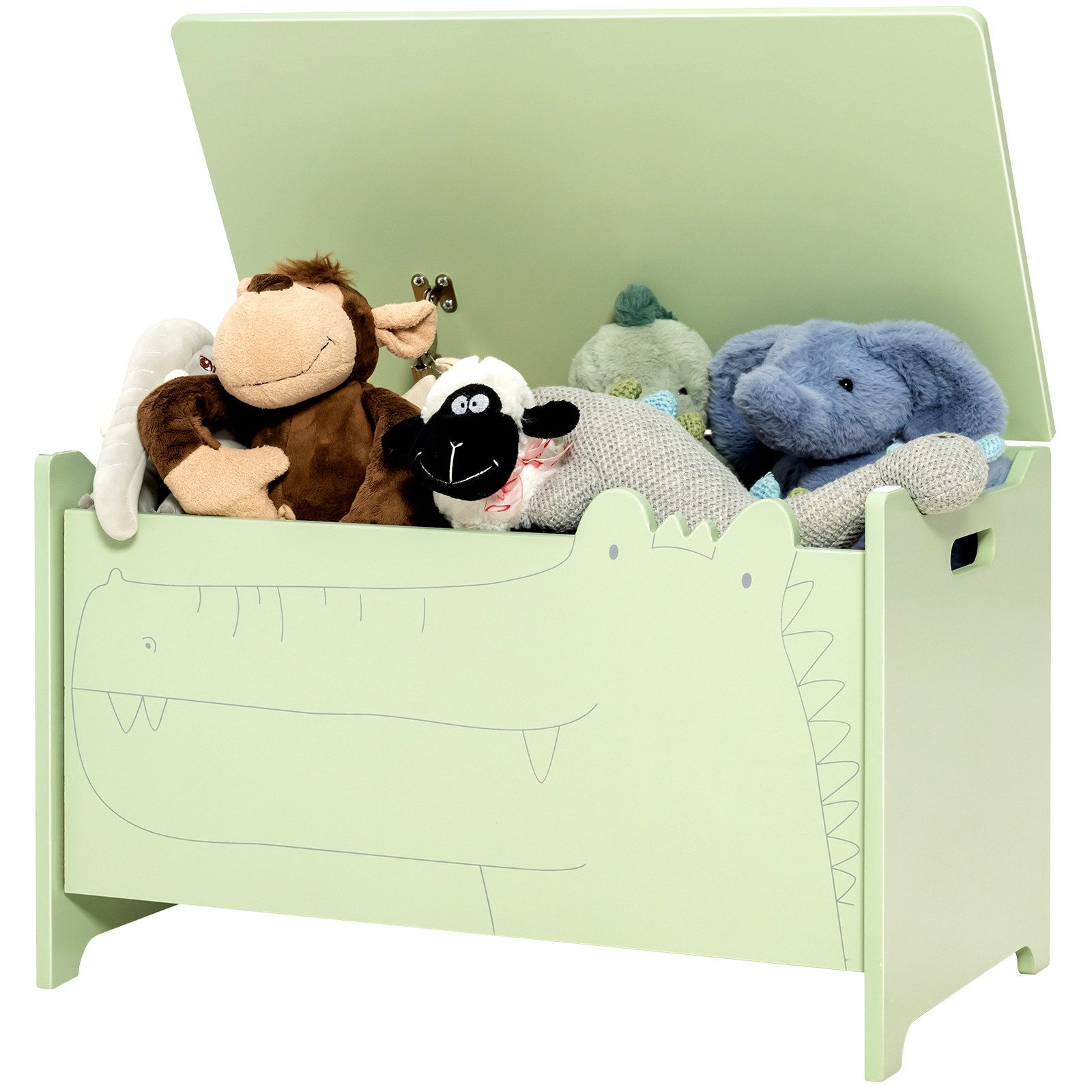 COSTWAY Spielzeugtruhe Spielzeugkiste, aus Holz, 60 x 33 x 37,5 cm günstig online kaufen