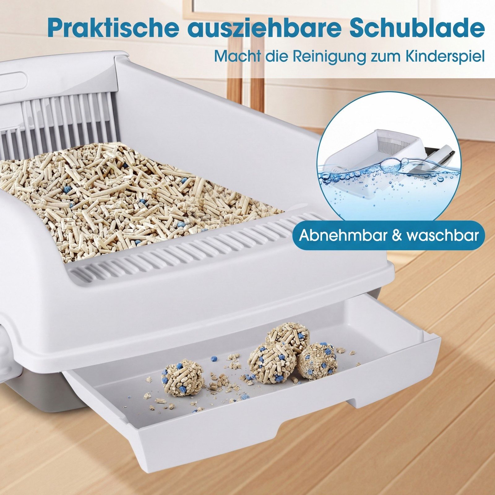 COSTWAY Katzentoilette, Katzenklo, für Kleine bis Mittelgroße Katzen bis 10 kg