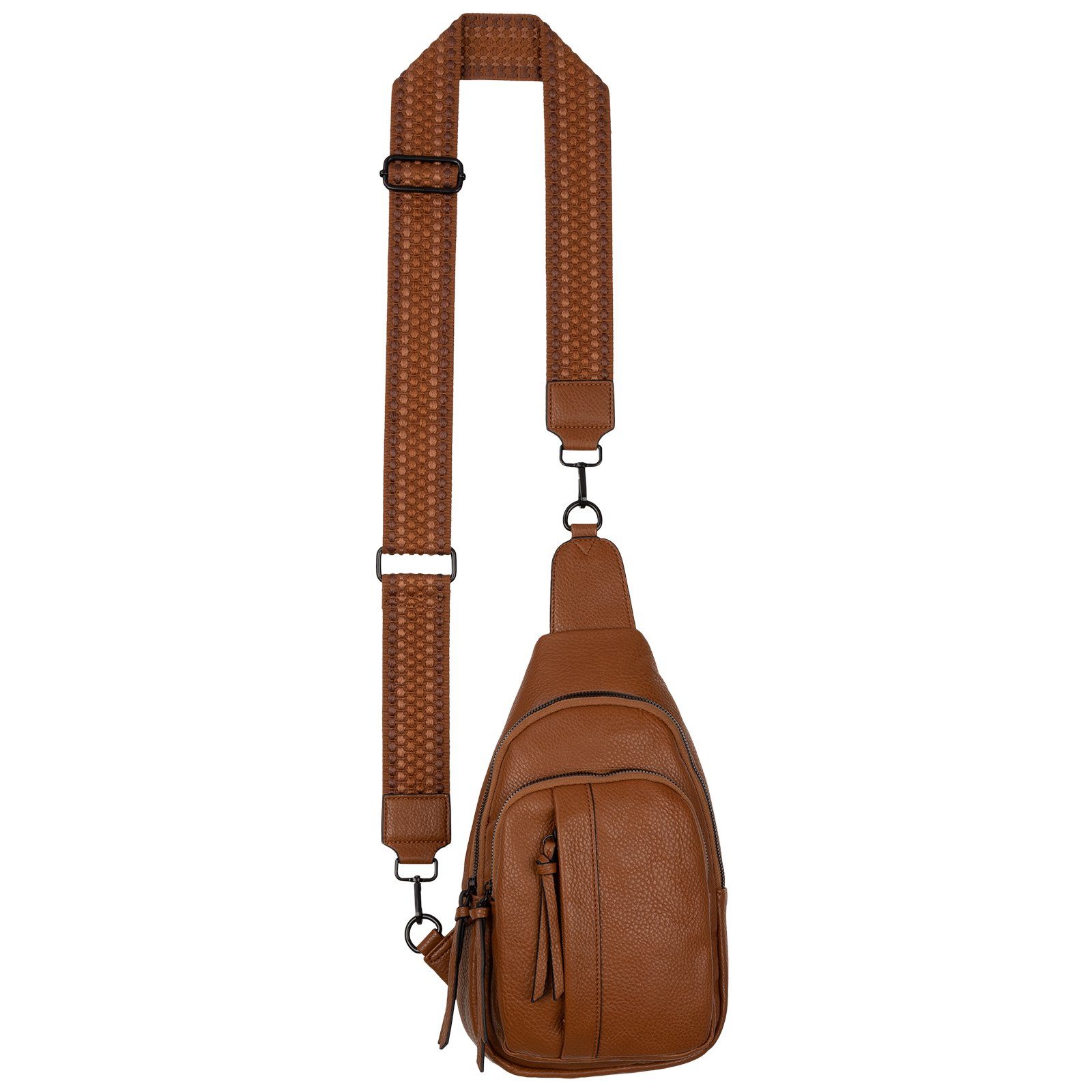 Brusttasche Umhängetasche BROWN EAAKIE Umhängetasche als CrossOver, Body Cross Bag Kunstleder, tragbar Schultertasche, Schultertasche Umhängetasche