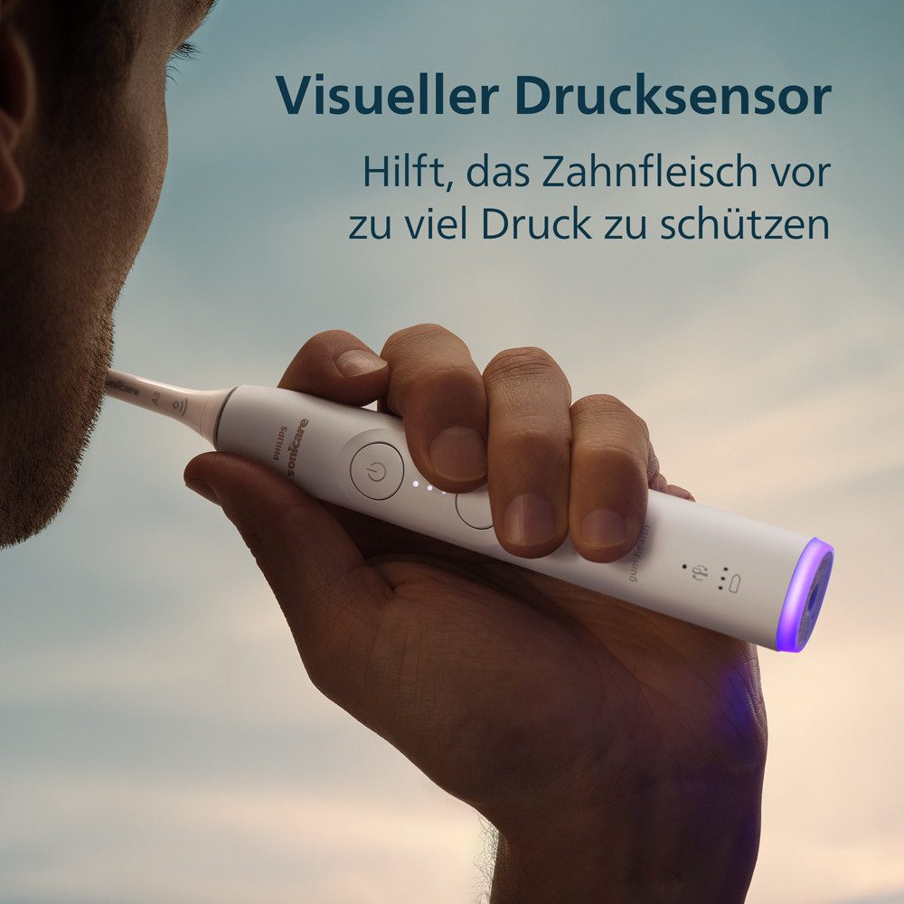 Philips Sonicare Elektrische Zahnbürste Series 7500, Aufsteckbürsten: 2 St., mit Drucksensor und 3 Intensitätsstufen, inkl. Reiseladeetui – Bild 5 von 5