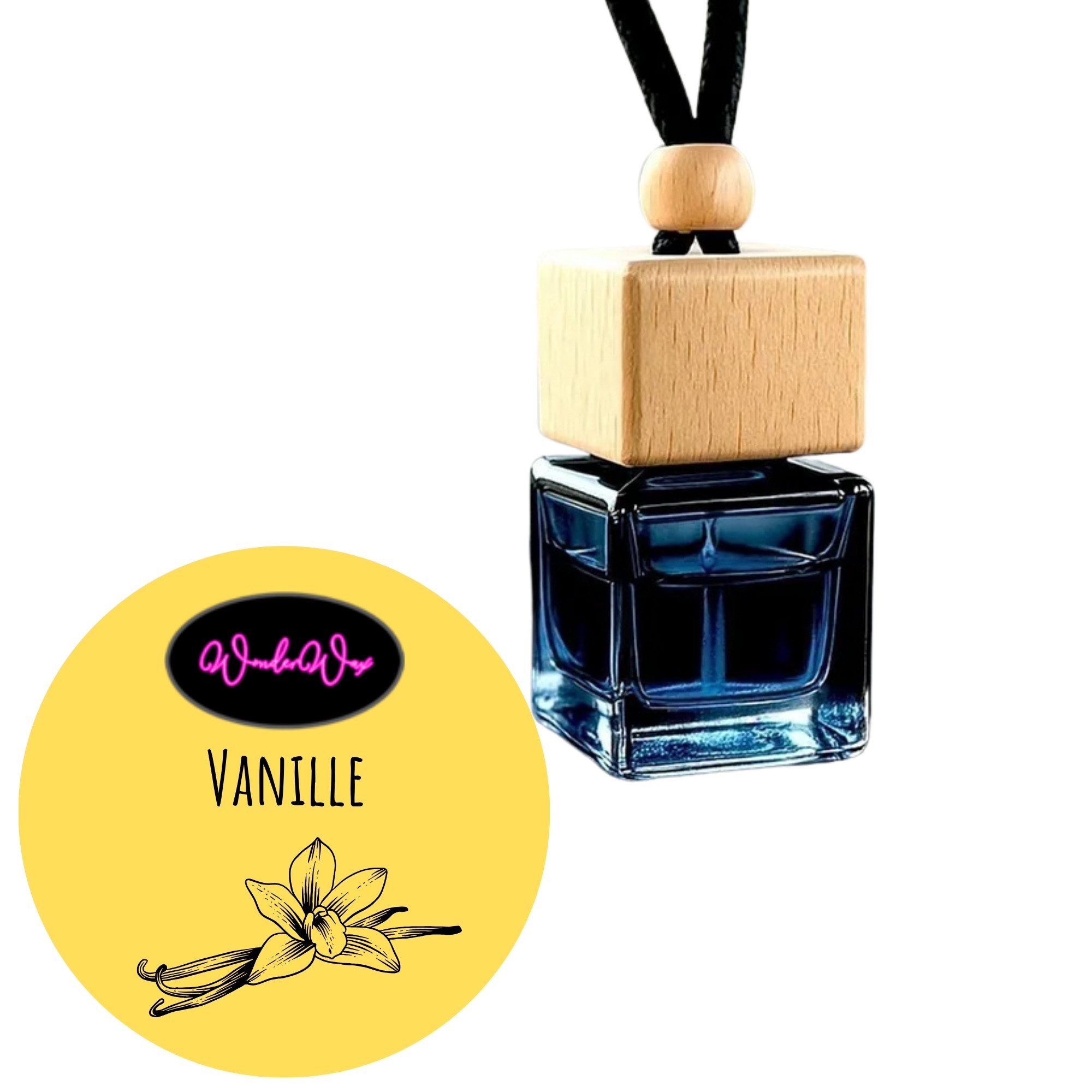 WonderWax Raumduft WonderWax® Auto Duft Quadrat Schwarz braun 8 ml, (Vanille), Duftrichtung: Vanille