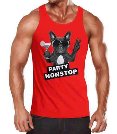 Neverless Tanktop »Party Herren Tank-Top Nonstop Mops French Bulldog Muskelshirt Muscle Shirt Neverless®« mit Print