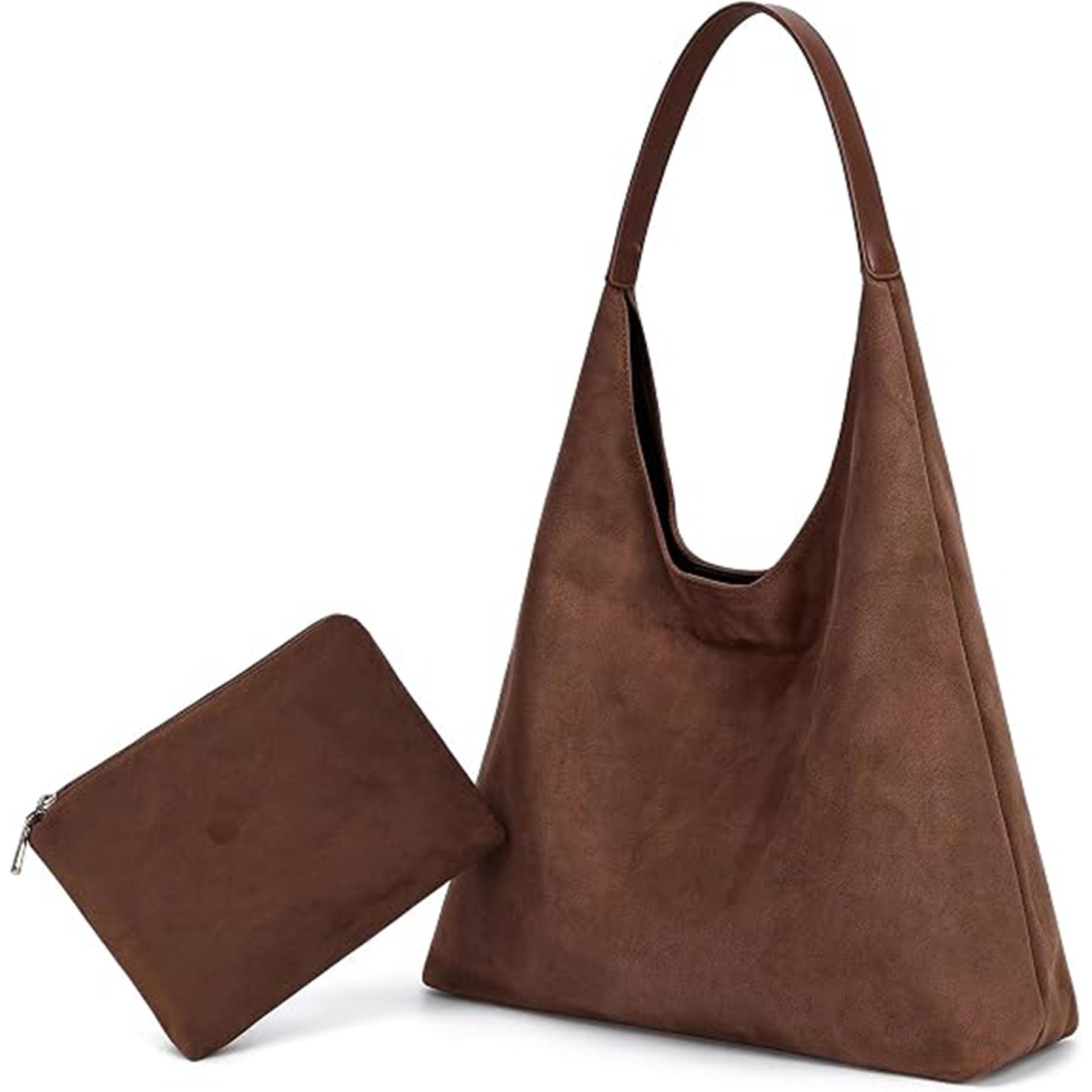 Mutig Schultertasche Damen Handtasche, 2-in-1-Schultertasche,Wildleder Tote Bag, Shopper (Große Schultertasche, 2er-Set, mit …