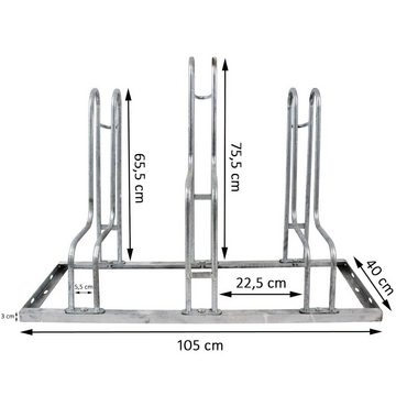 TRUTZHOLM Fahrradständer Fahrradständer für 6 Fahrräder Stahl feuerverzinkt Hoch-Tief-Stellung