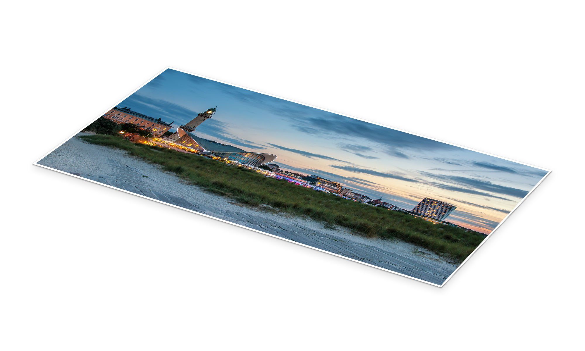 Posterlounge Wandbild Warnemünde Panorama, Steffen Gierok, erhältlich als Poster, Leinwandbild, Wandsticker oder Acrylglasbild