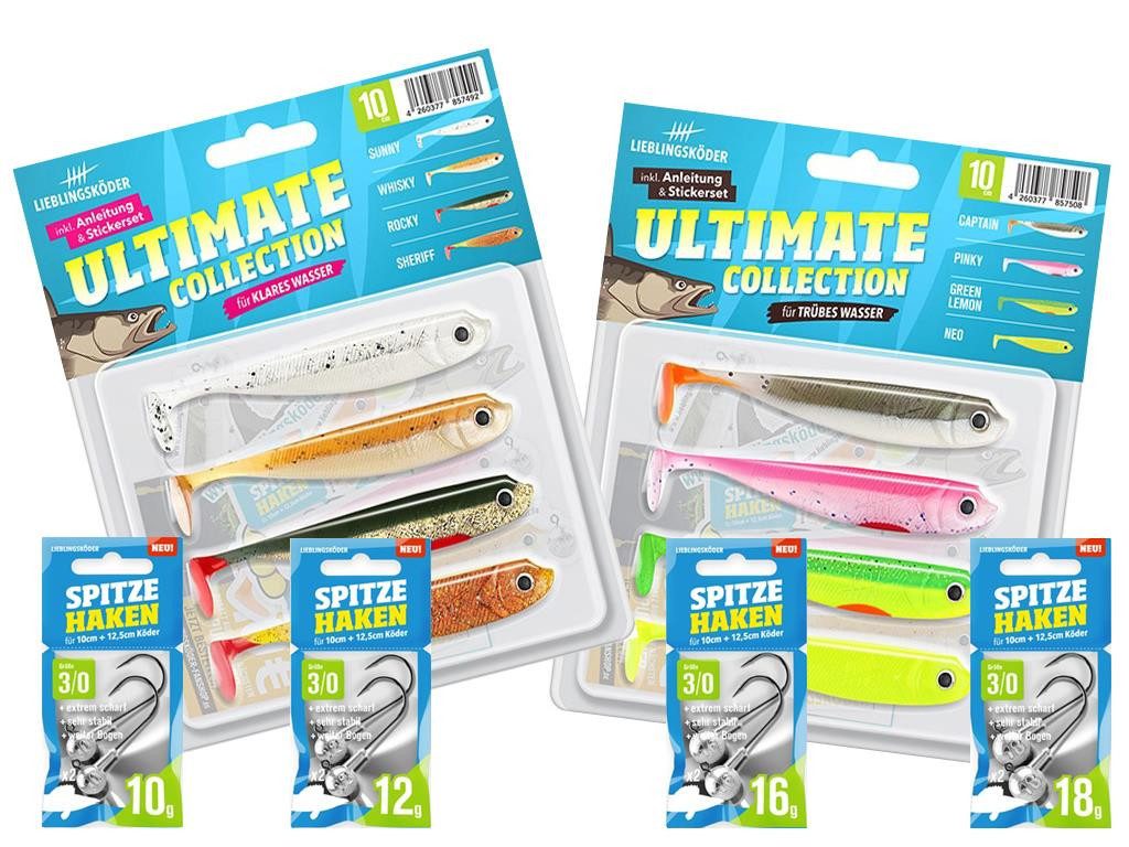 Lieblingsköder Kunstköder Lieblingsköder 10 cm - Zander - kleines Starter-Set, (SpinMad Originals 10 g, 1-St. SpinMad Originals 15 Farben), Effektiver Lauf, Exzellente Verarbeitung
