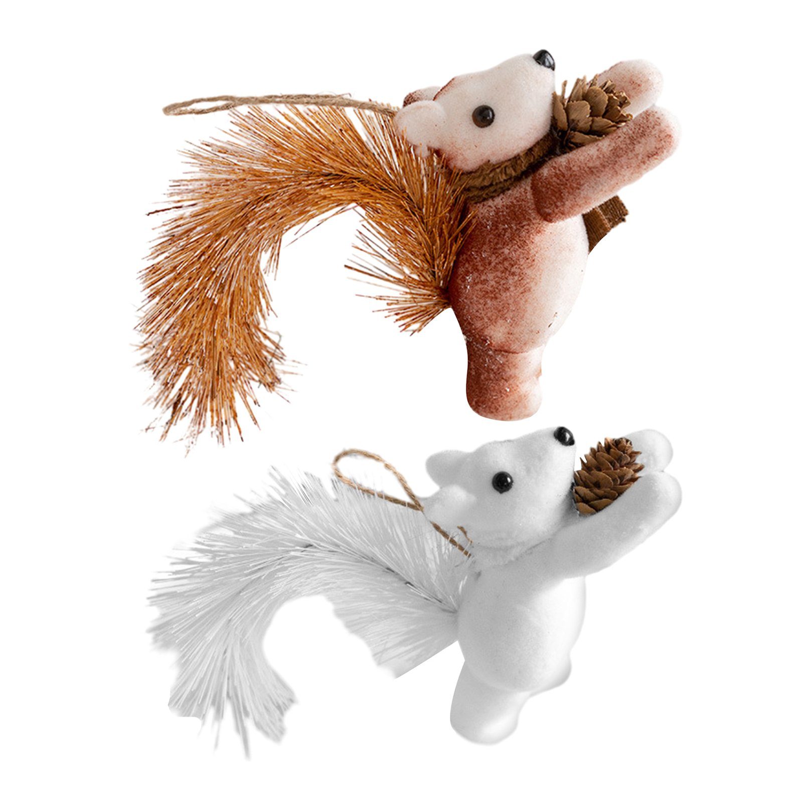 Blusmart Christbaumschmuck 2 Stück Niedliche Eichhörnchen-Spielzeug-Anhänger Für Den ein weißer B-Zong