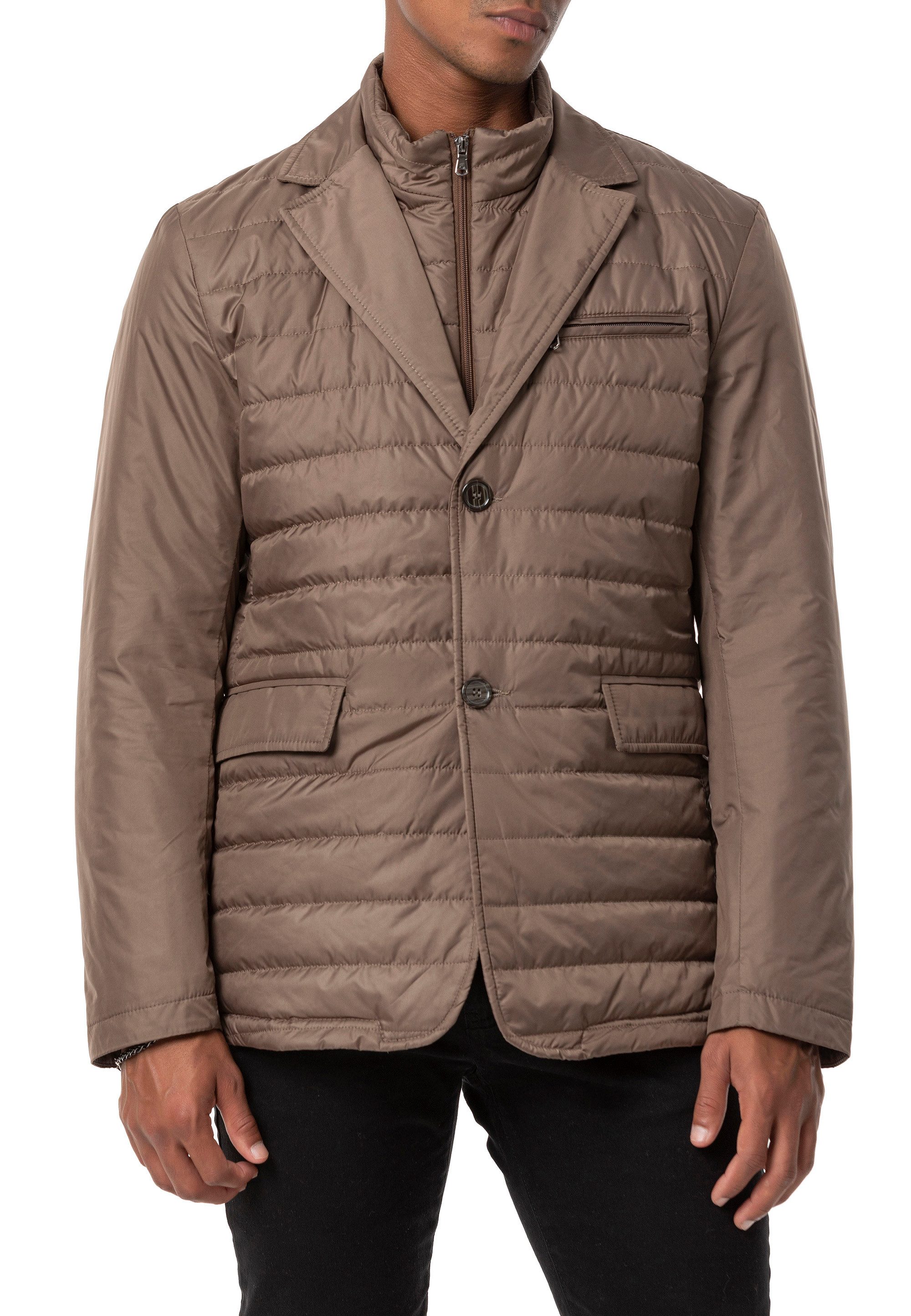 RedBridge Steppjacke im eleganten Blazer-Stil mit abnehmbarem Kragen Kombination aus Steppjacke und Blazer, abnehmbarer Kragen