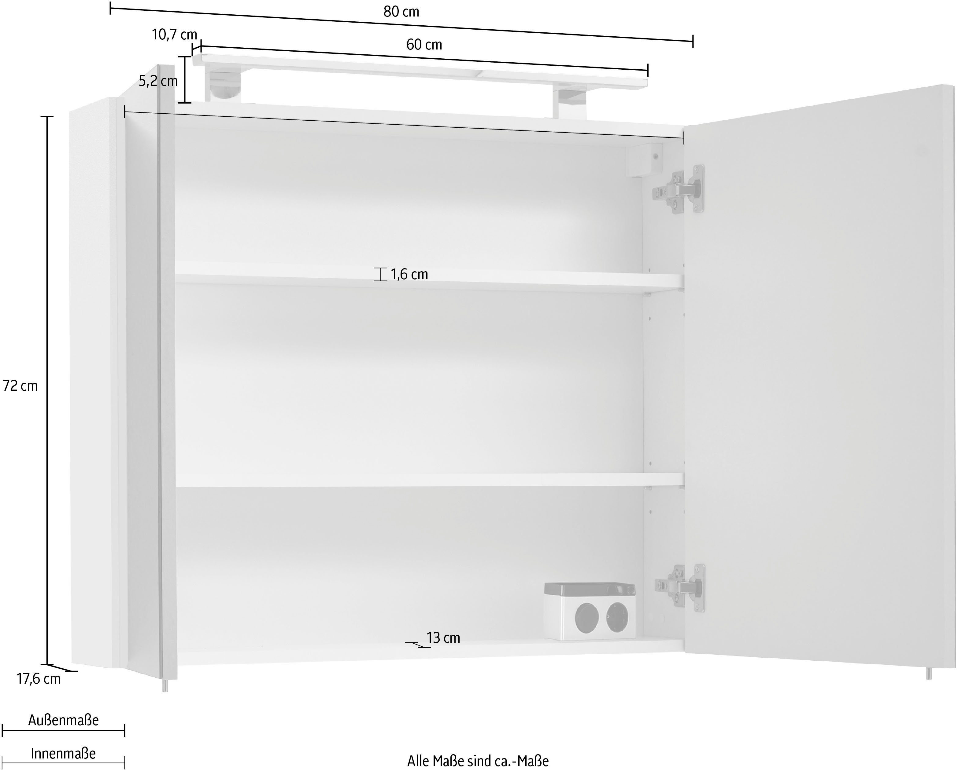 weiß | weiß OPTIFIT Yukon Spiegelschrank