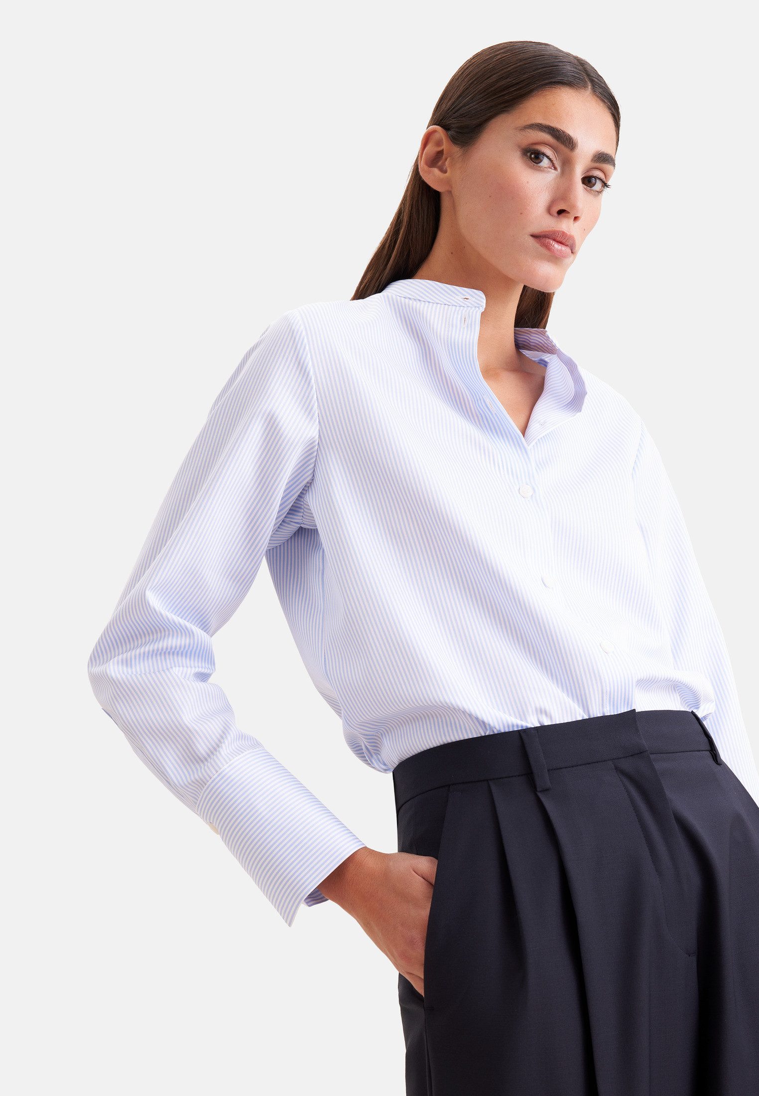 seidensticker Klassische Bluse 1/1 Rundhals Gestreift