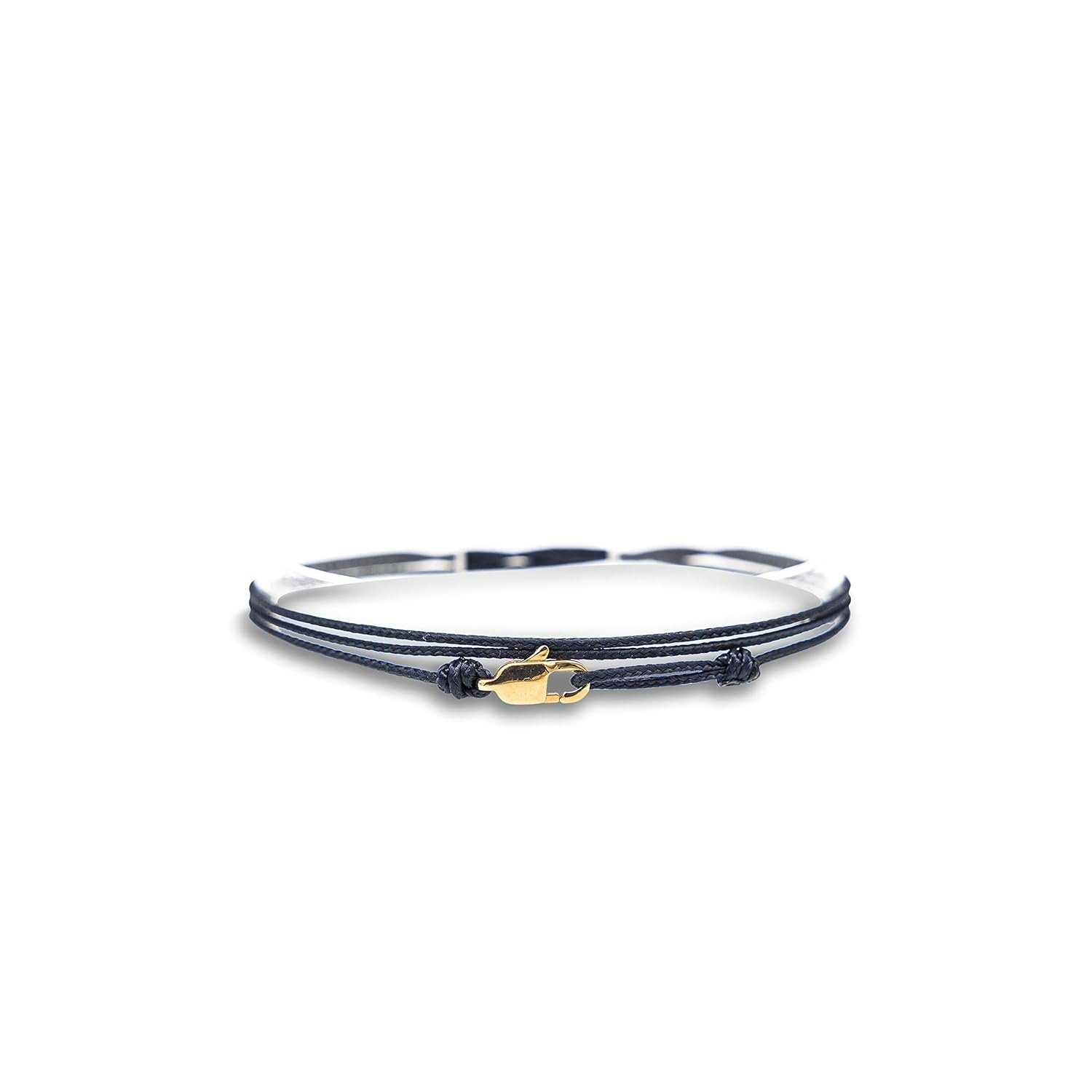 Made by Nami Wickelarmband Minimalistisches Damen, & Armband Karabinerhaken Herren Maritimes Gold Armband Blau mit Wasserfest Verstellbar Armband