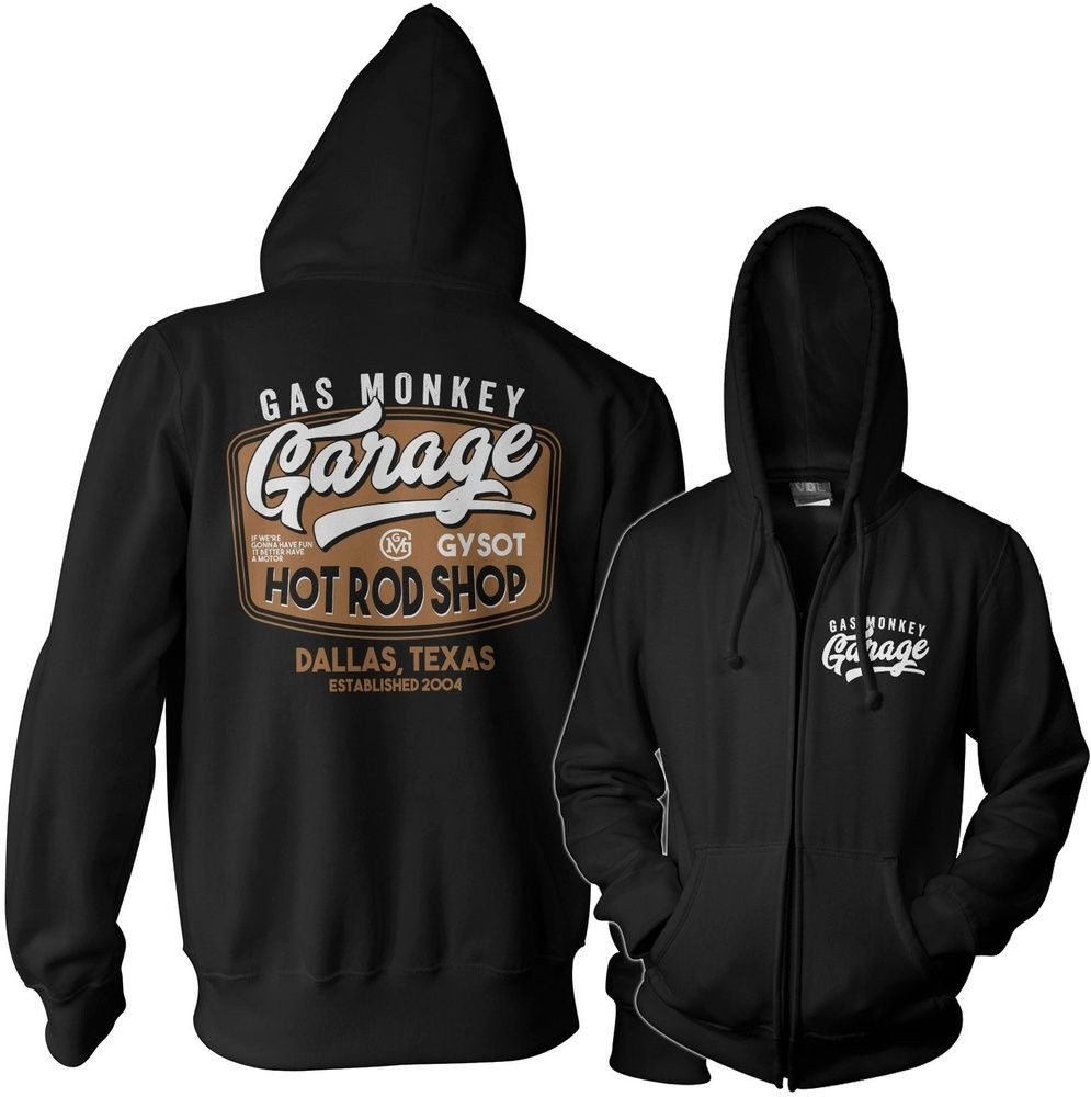 Gas Monkey Garage Hoodie GMG Rusty Hot Rod Zipped Hoodie