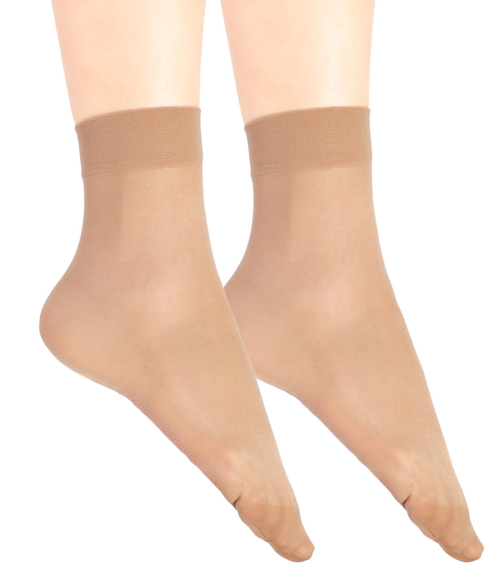 GIULIA Feinkniestrümpfe Damen Socken Sockchen Feinsöckchen 15, 20, 40 Den mit Komfortbund (2-Paar)