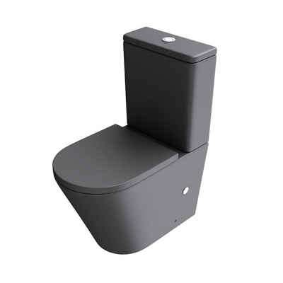 doporro Tiefspül-WC doporro Design Stand-WC Toilette Silent-Close spülrandlose Toilette, Wandmontage