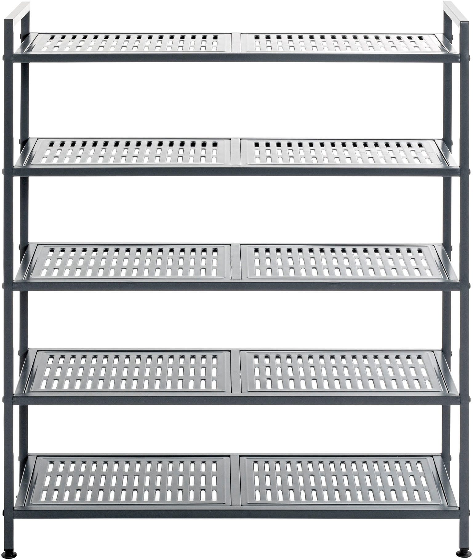 HAKU Schuhregal Schuhaufbewahrung, 1-tlg., rechteckig - aus Metall Anthrazit - B/T/H 73/25/90 cm – Bild 5 von 5