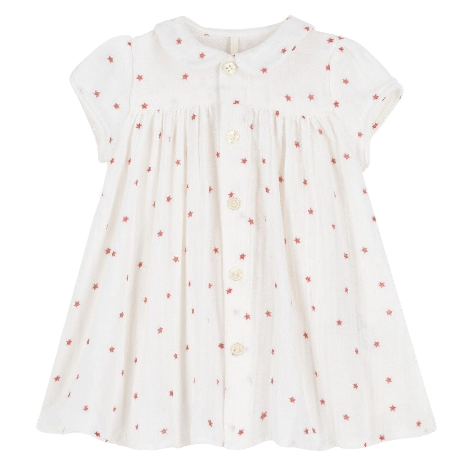 Petit Bateau A-Linien-Kleid Petit Bateau Kleid mit Sternenprint aus Bio- Baumwoll-Gaze