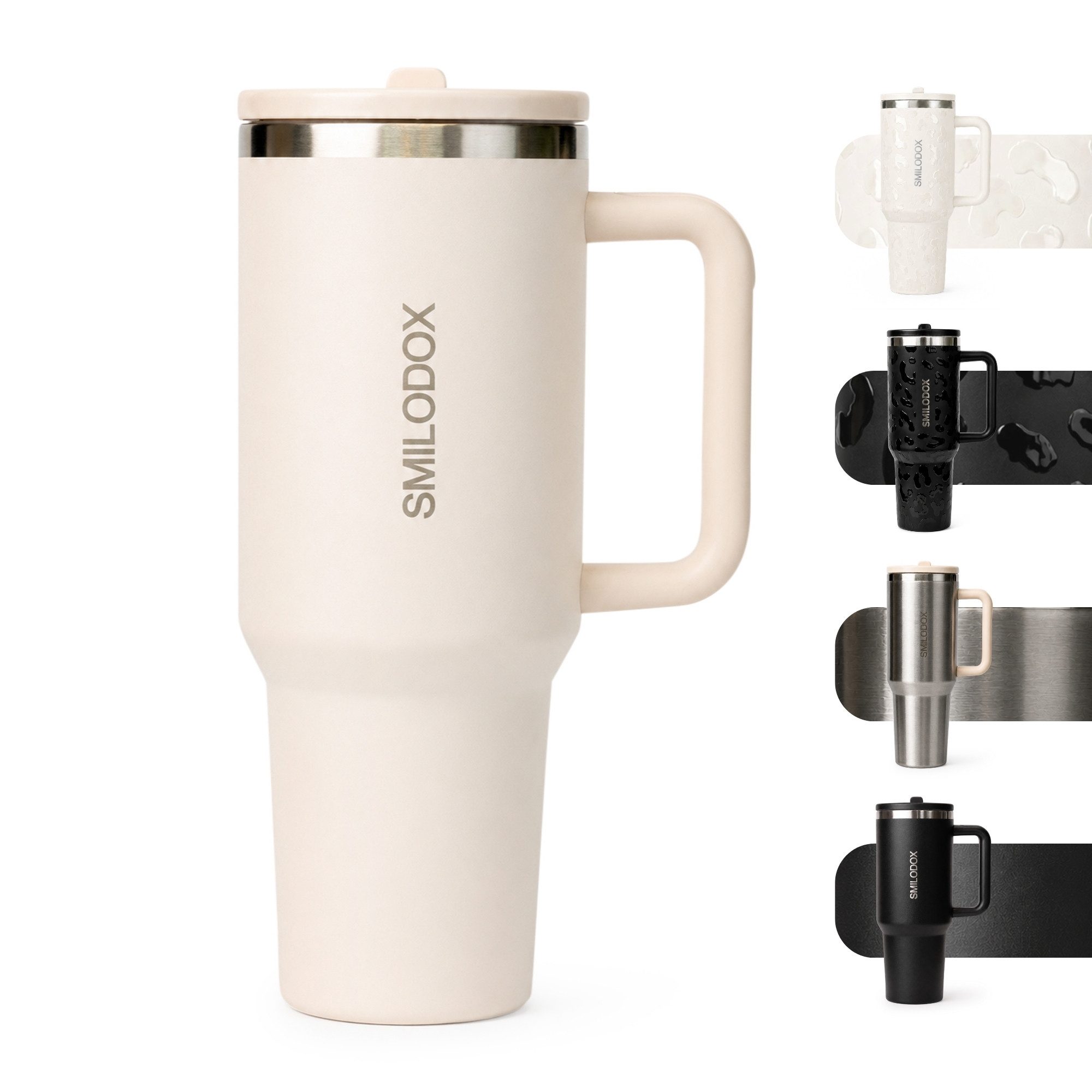 Smilodox Trinkflasche Termis Edelstahl Thermobecher, 1,2 Liter Trinkbecher, 100% auslaufsicher, BPA-frei, Unisex Design, für Büro, Gym & Alltag