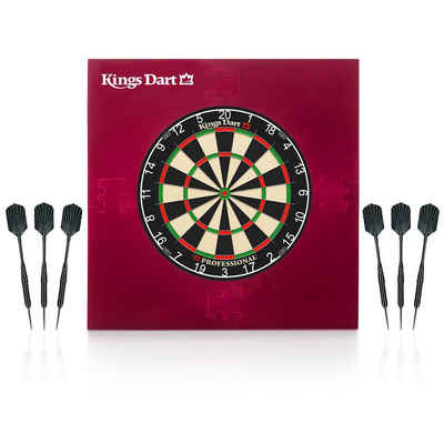 Kings Dart Dartscheibe Dart-Set Professional, Turnier-Dartboard (WDF-Standard) mit krampenfreier Spielzone