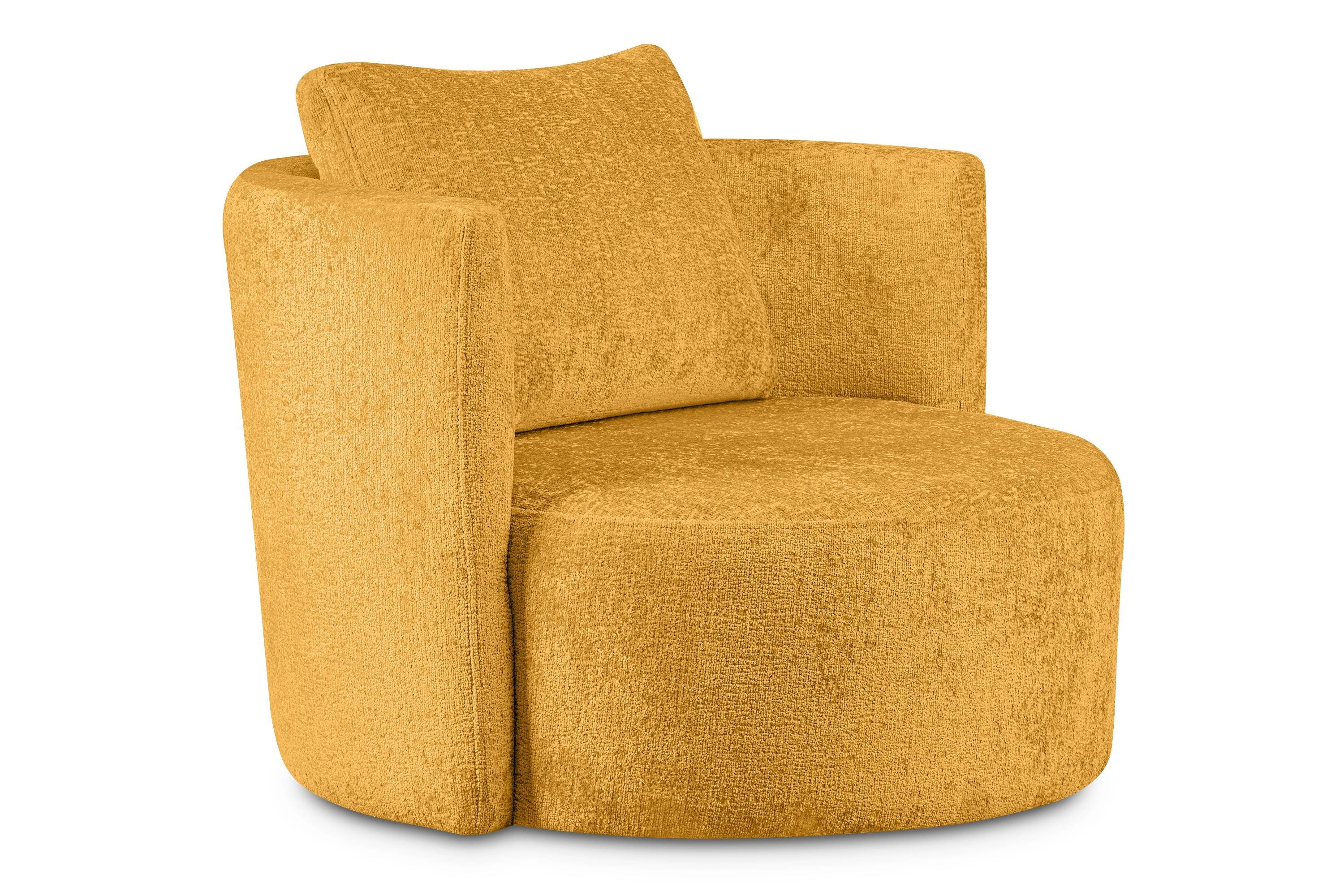 RAGGI Chenille Sessel mit komfortables Konsimo mit Drehfunktion, 360° Sitzhocker, Drehsessel Sitzen,