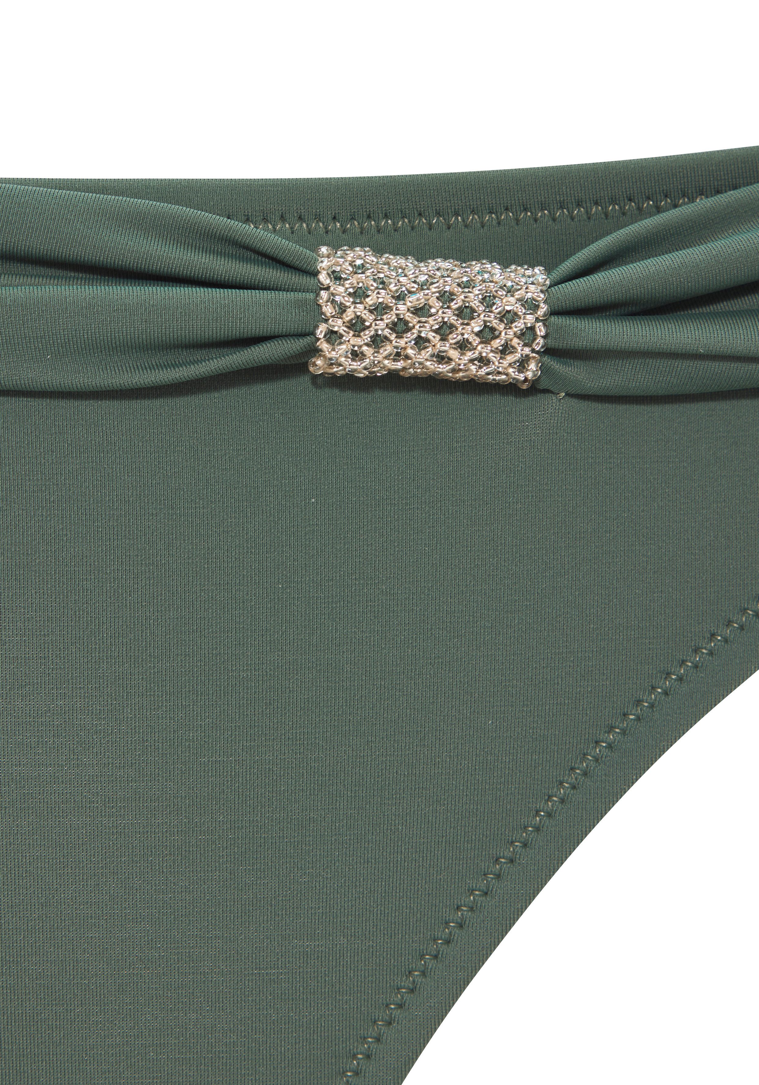 LASCANA Triangel-Bikini mit Details aus Zierperlen