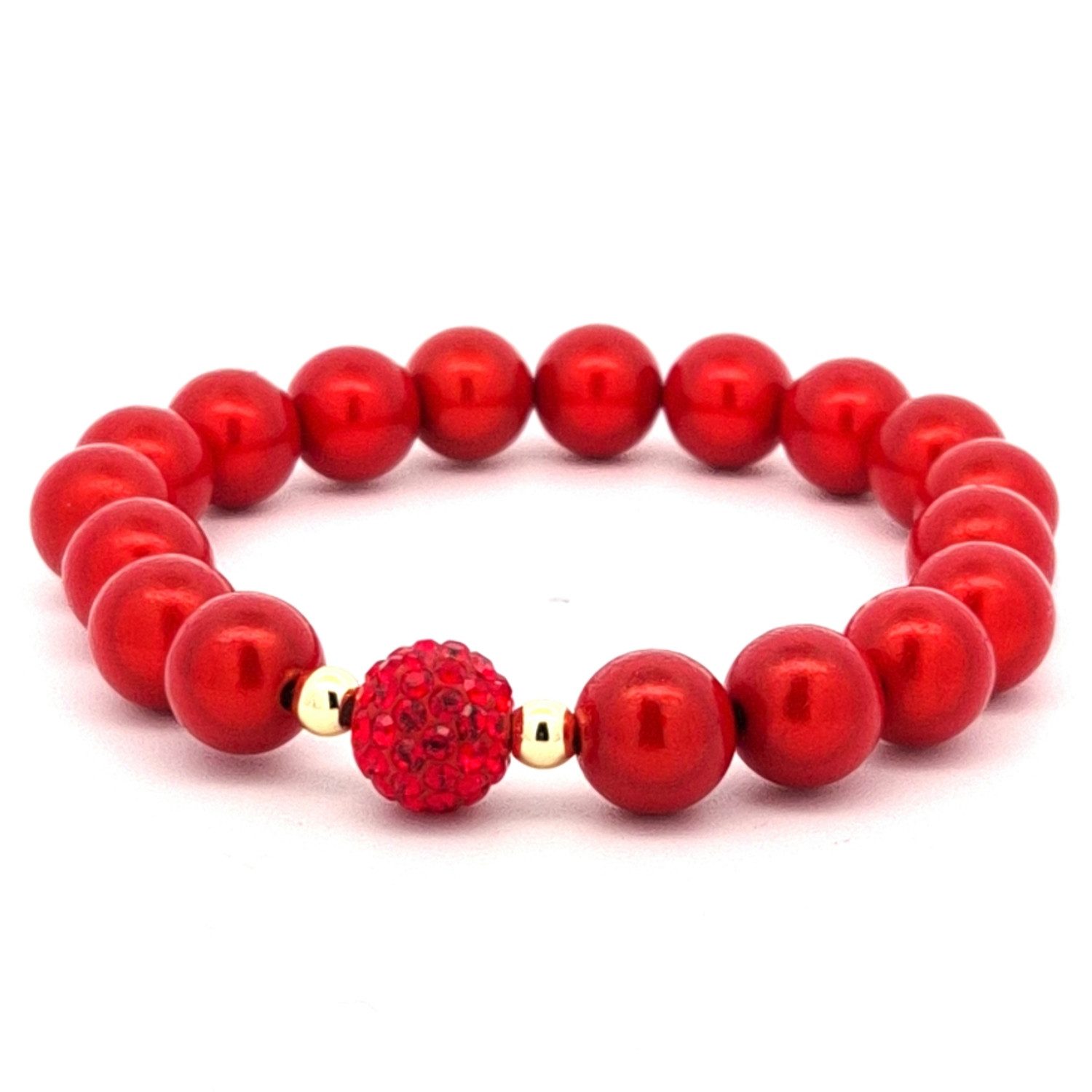 Impala Perlenarmband little Funky, leuchtende 3 D Perlen mit Shamballa Glitzerkugel