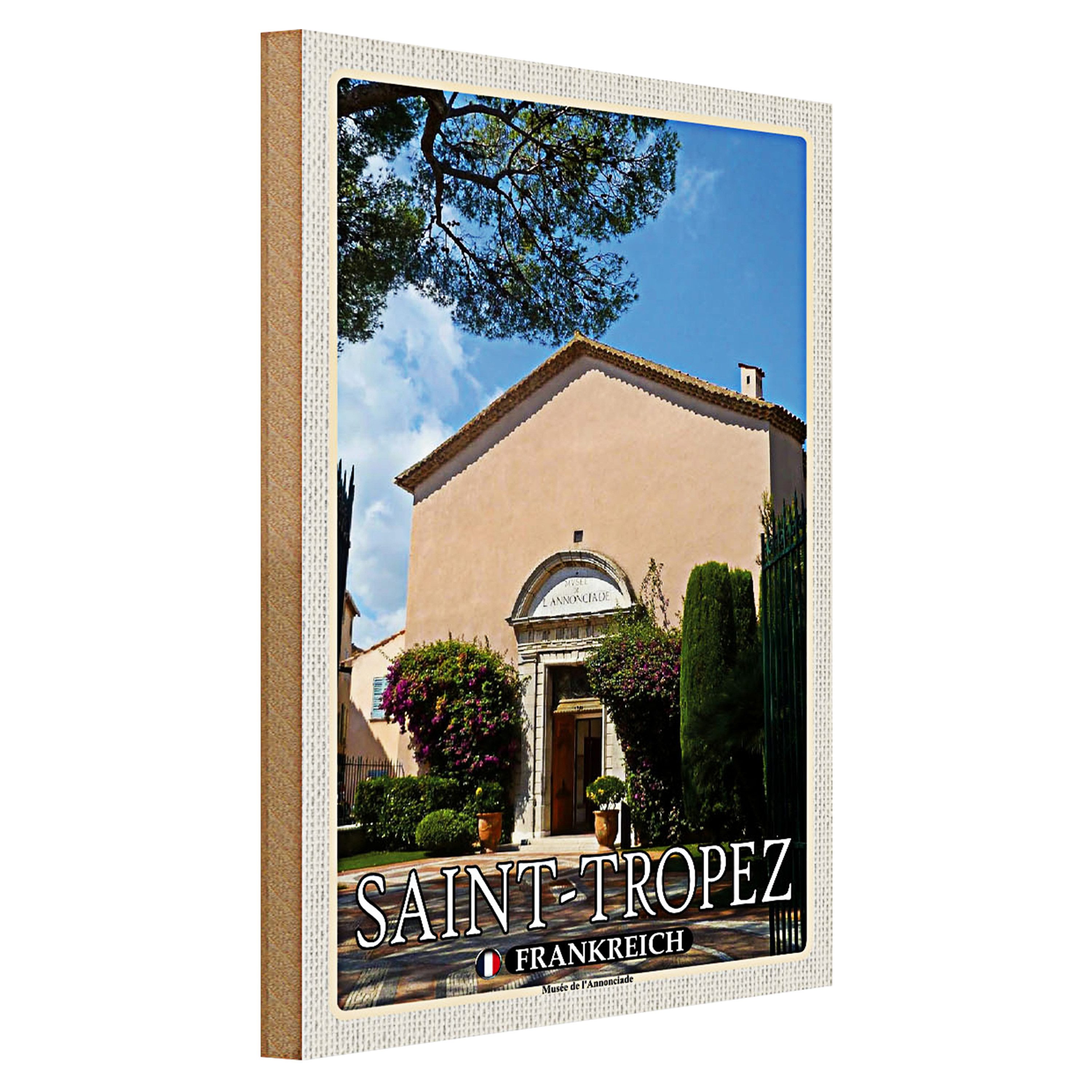 Roomando Holzbild Reise 30x40cm Saint-Tropez Frankreich Musée l'Annonciade