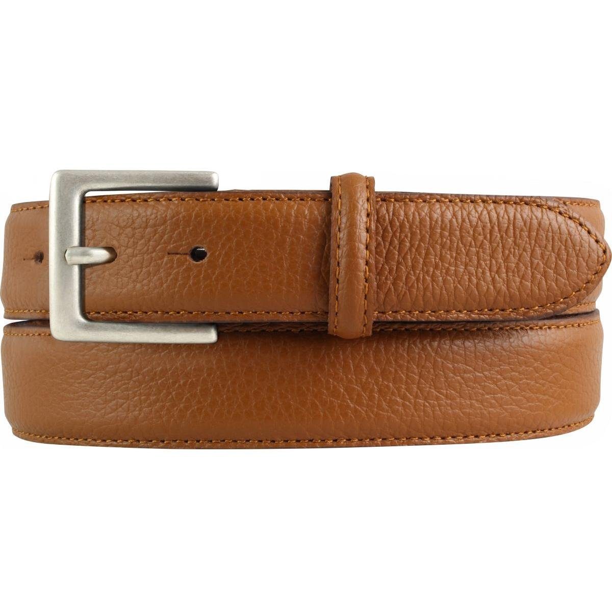 BELTINGER Ledergürtel Italienischer Chino-Gürtel, 30 mm breit, Herren, Anzuggürtel, Hosengür Tabac, Altsilber