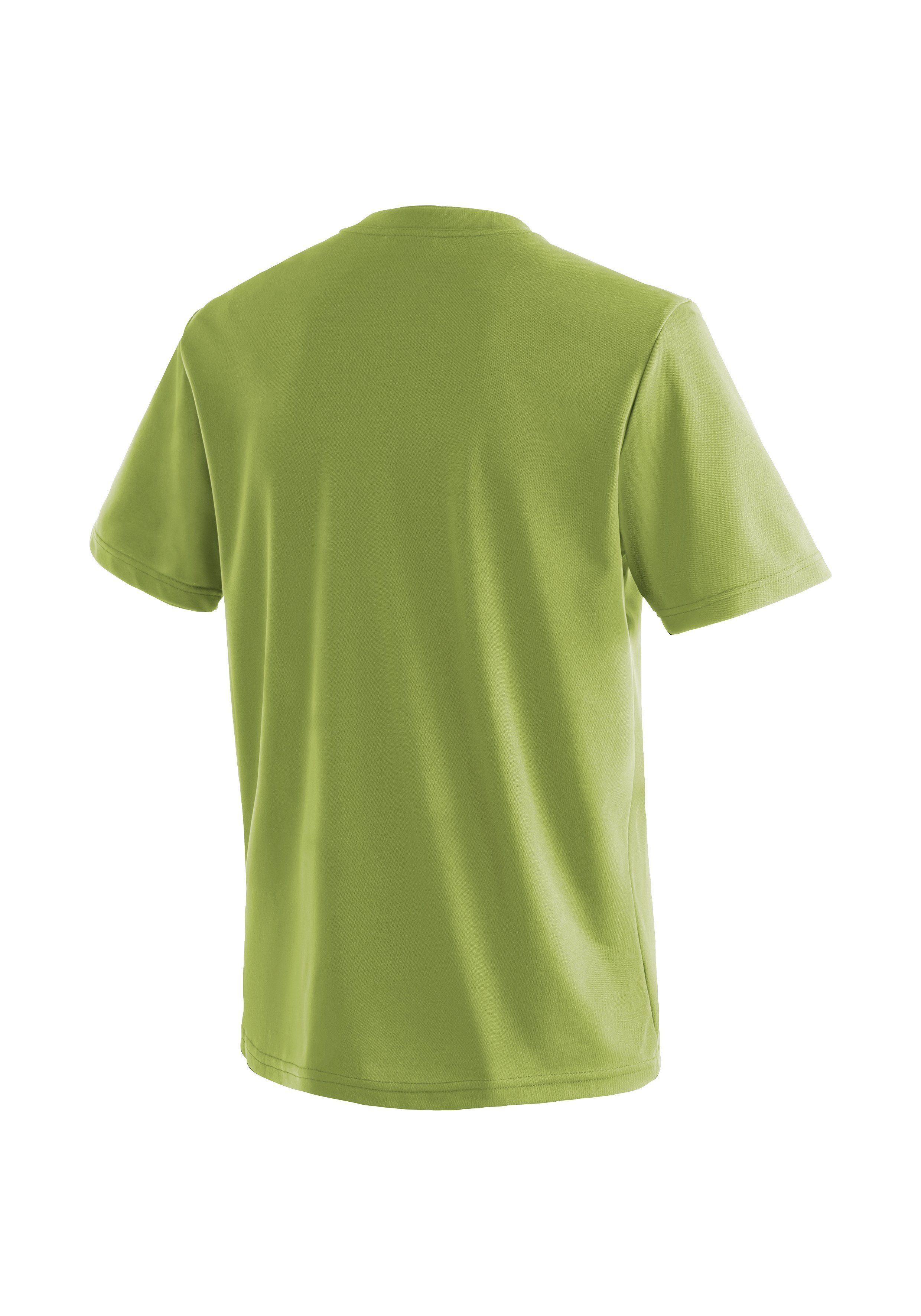 Funktionsshirt Kurzarmshirt Freizeit und Wali Wandern Sports grasgrün Herren T-Shirt, für Maier