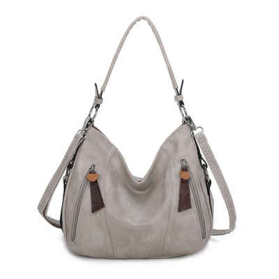ITALYSHOP24 Schultertasche »Damen Tasche Shopper Hobo-Bag Crossbody CrossOver«, als Handtasche, Umhängetasche, Shopper tragbar
