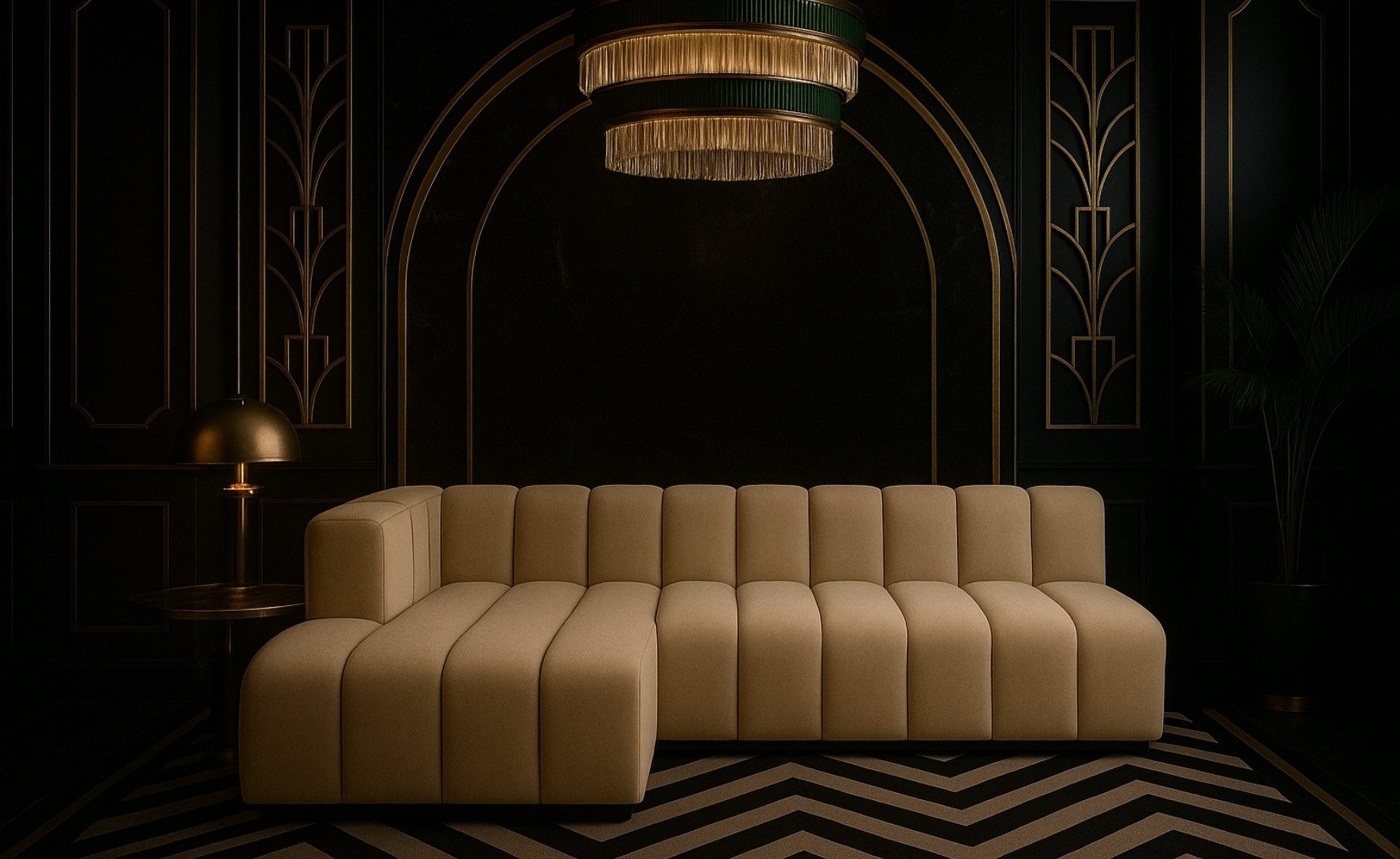 Kaiser Möbel Ecksofa Moderne aus Veloursstoff Salvador Grand L 295 cm, Tiefe Sitzflächen,Premium-Velours Salvador,Design Soft-Cube