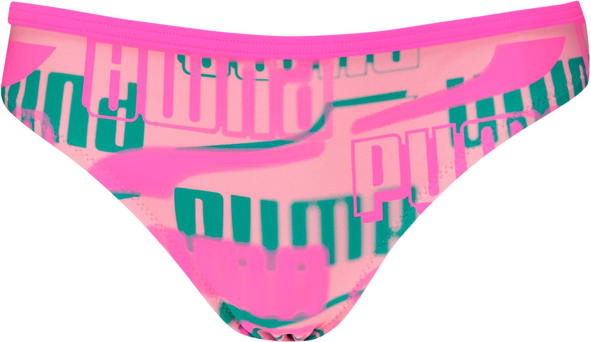 PUMA Bustier-Bikini mit allover pink-combo (Set) Logoprint Mädchen-Bikini
