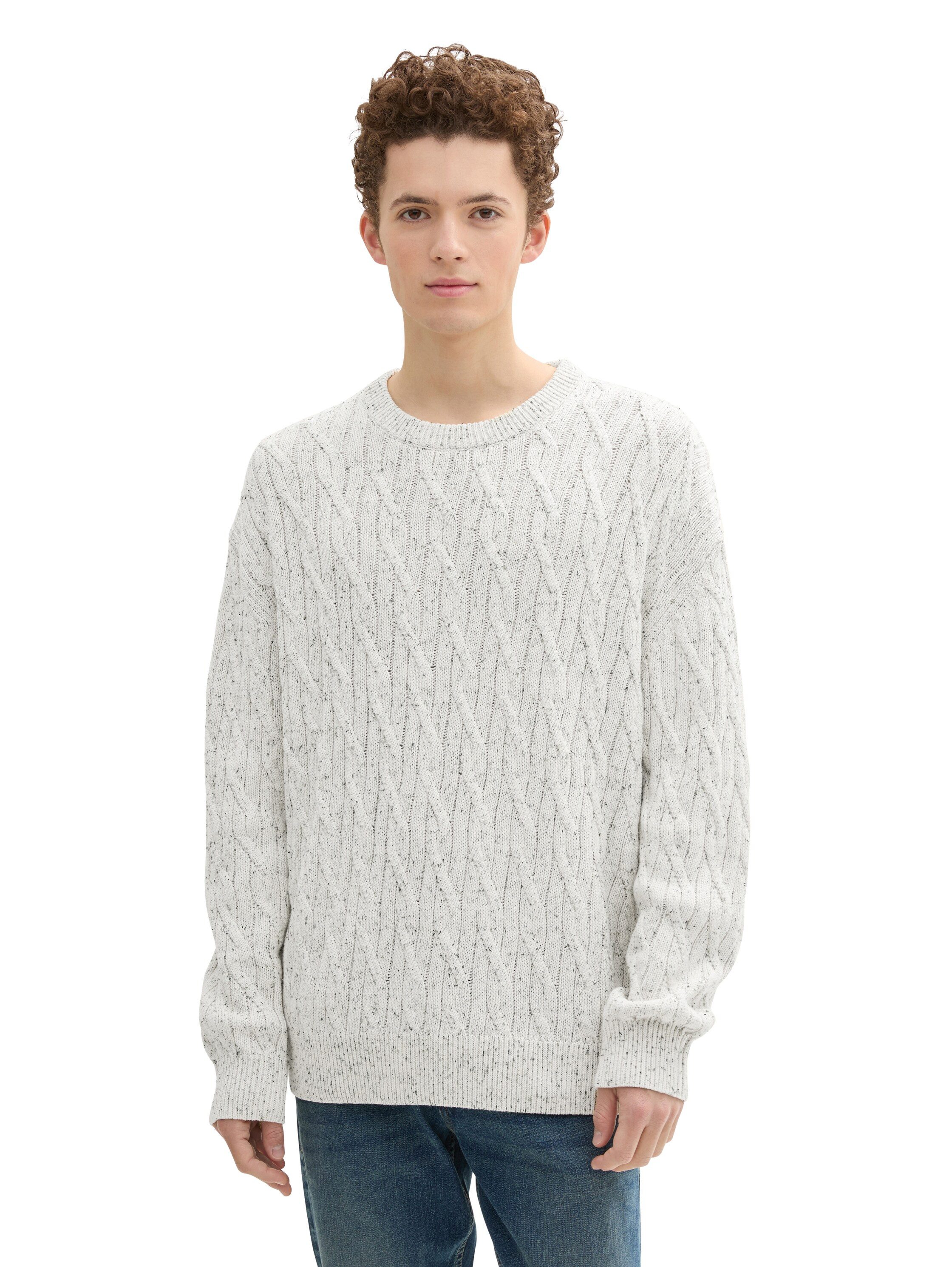 TOM TAILOR Denim Rundhalspullover mit grober günstig online kaufen