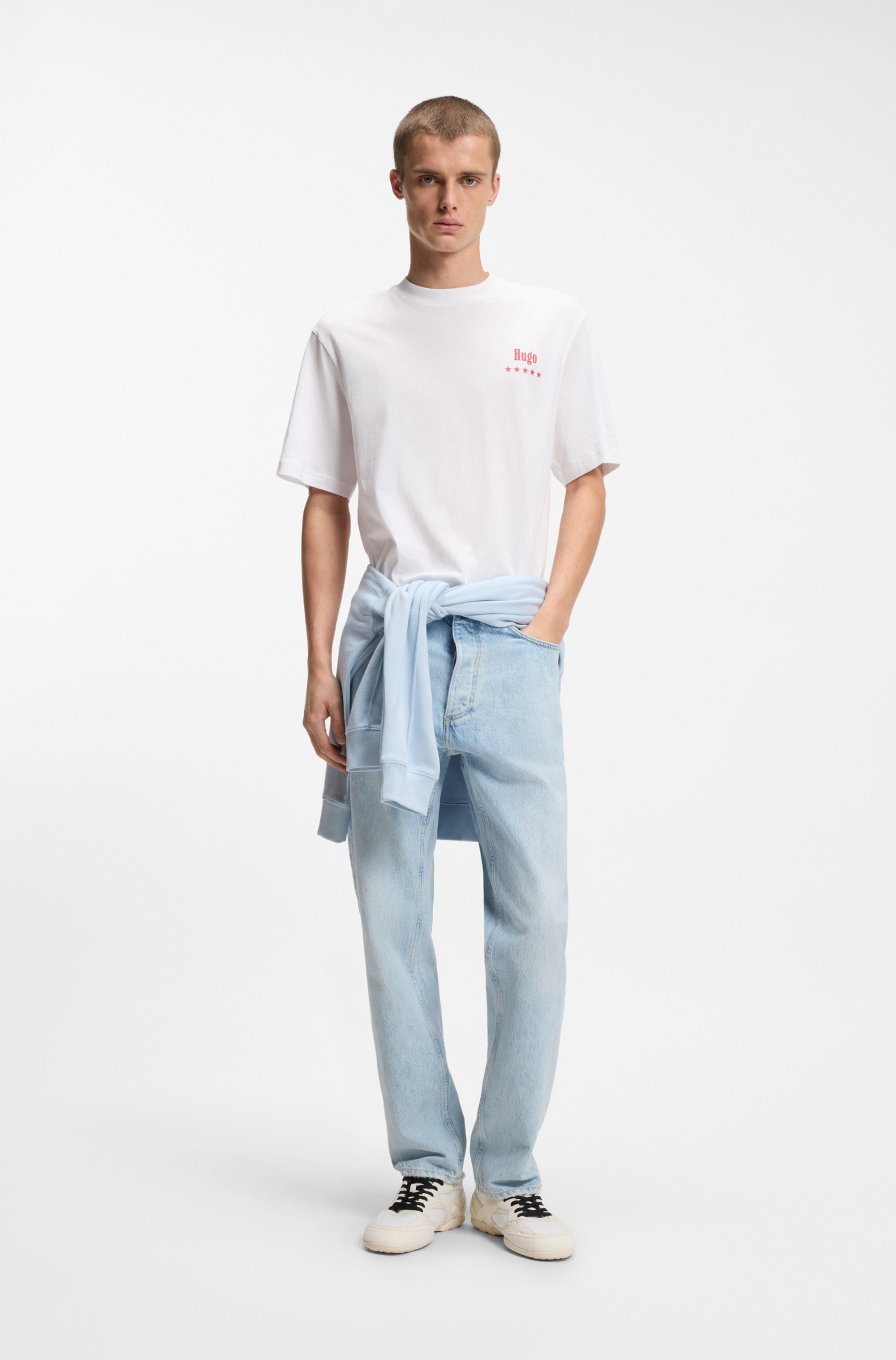 HUGO Blue T-Shirt Nucavo mit Artwork, regular fit