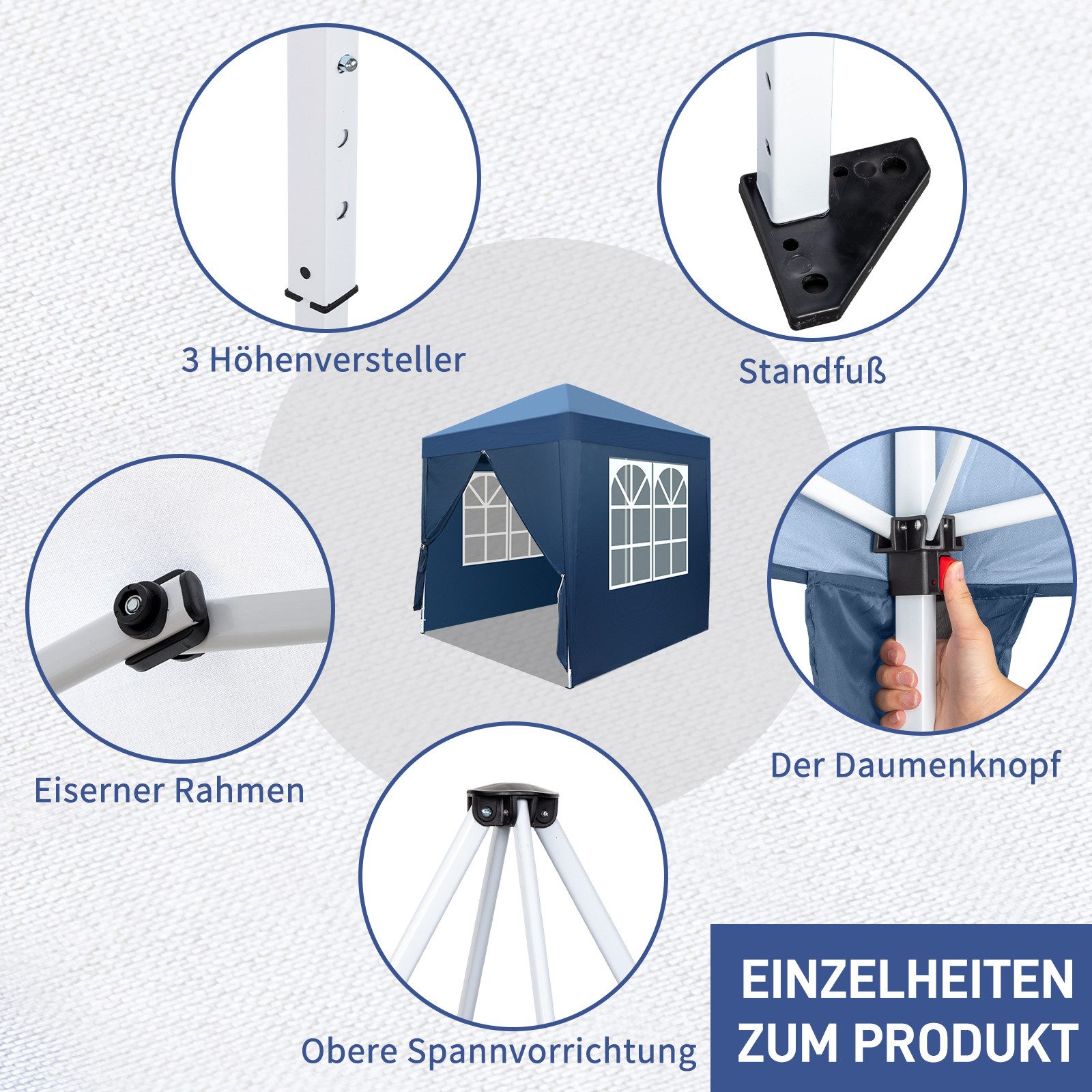 VINGLI Faltpavillon Pop Out Faltpavillon, BxT: 600x300 / 300x300/ 200x200 c günstig online kaufen