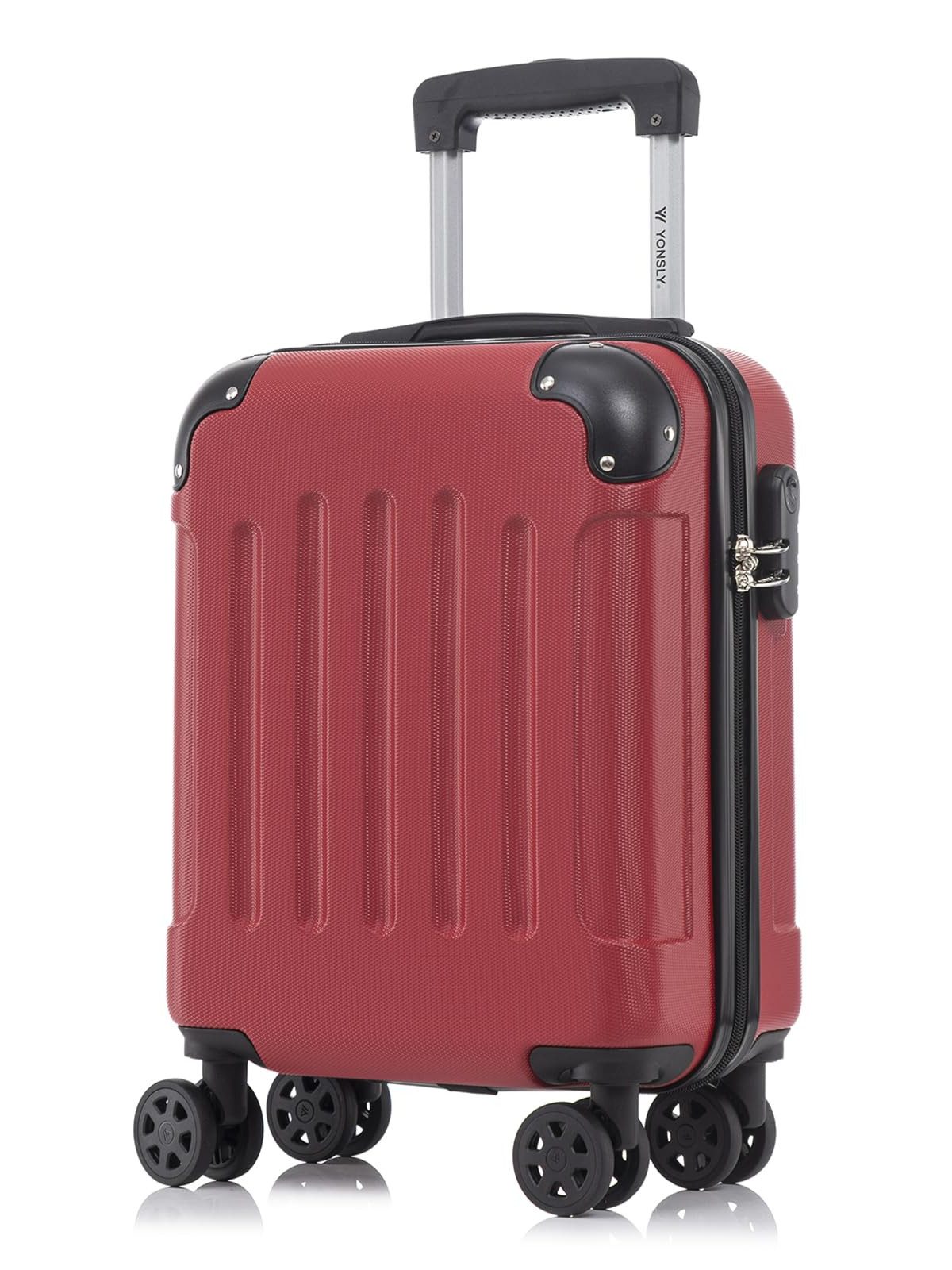 YONSLY Hartschalen-Trolley Hartschalen-Koffer Trolley 360° Rollen, robuster Reisekoffer, 4 Rollen, mit Zahlenschloss, für Business und Urlaub 46/55/66/76 cm