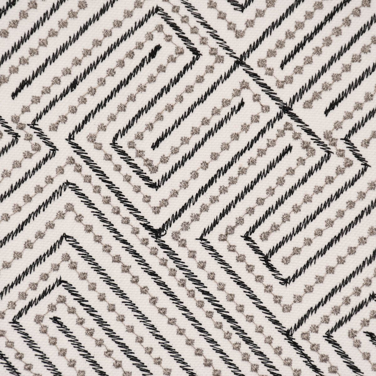 Rasch TEXTIL Stoff Rasch Textil Dekostoff Stickerei Grafik Arusha weiß schwarz grau 1,4m, bestickt