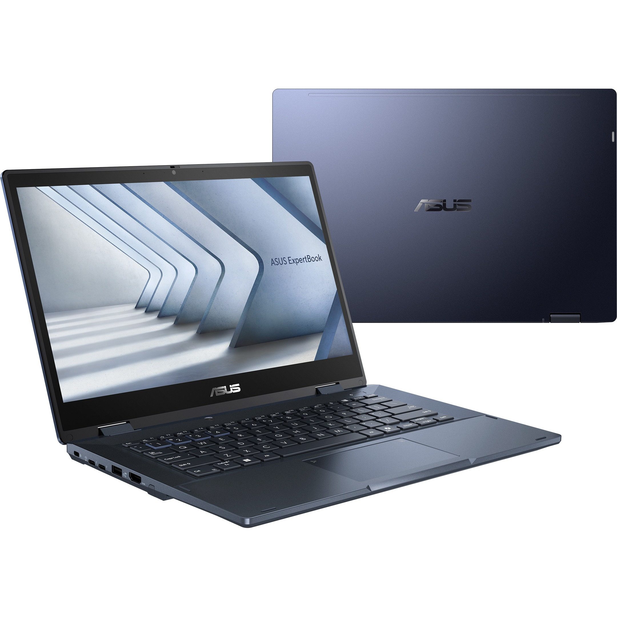 Asus ExpertBook B3 Flip Laptop i7 Touch 16GB 512GB SSD Convertible Notebook (35,6 cm/14 Zoll, Intel Core 5 120U, Intel Iris Xe Graphics, 512 GB SSD, 2x Thunderbolt 4, 2x USB Type-A, HDMI 2.1)