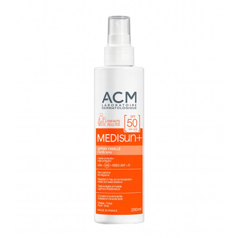 ACM Sonnenschutzpflege Sonnenschutzspray für Körper und Gesicht SPF 50+ Medisun Spray
