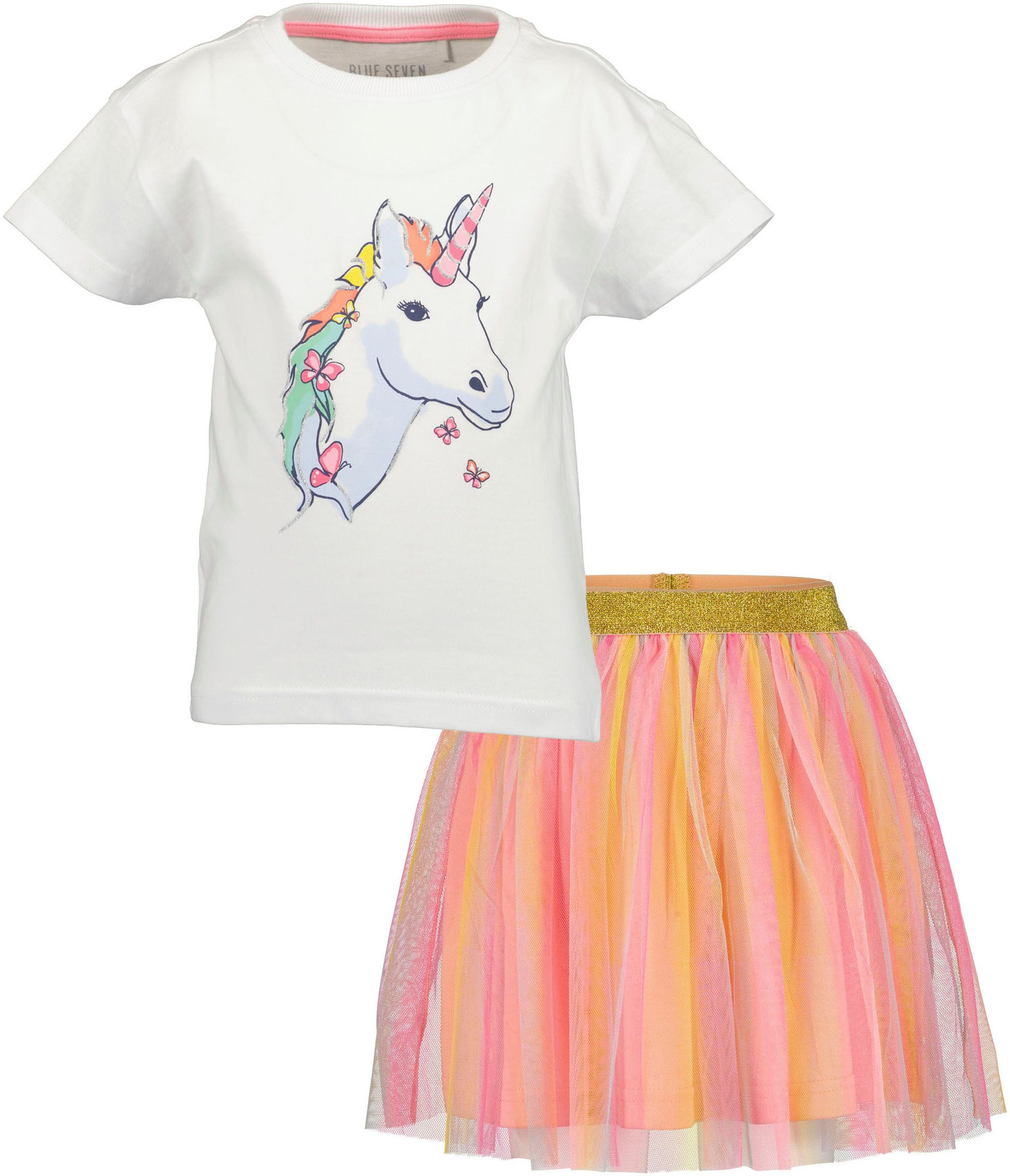 Blue Seven Shirt & Rock (2-tlg., Set) mit tollem Einhorn-Frontmotiv