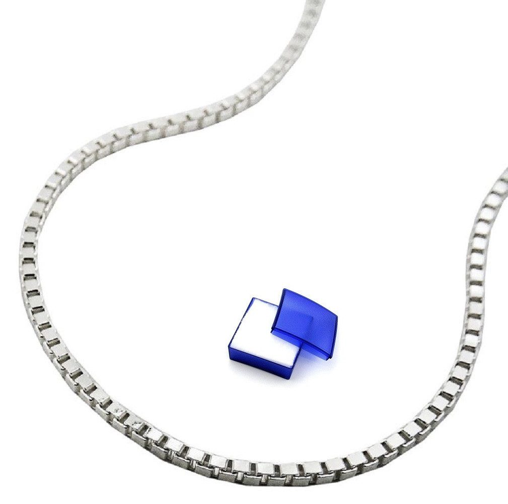 Silberkette Halskette 1 mm Venezianerkette 925 Silber 36 cm inklusive Schmuckbox