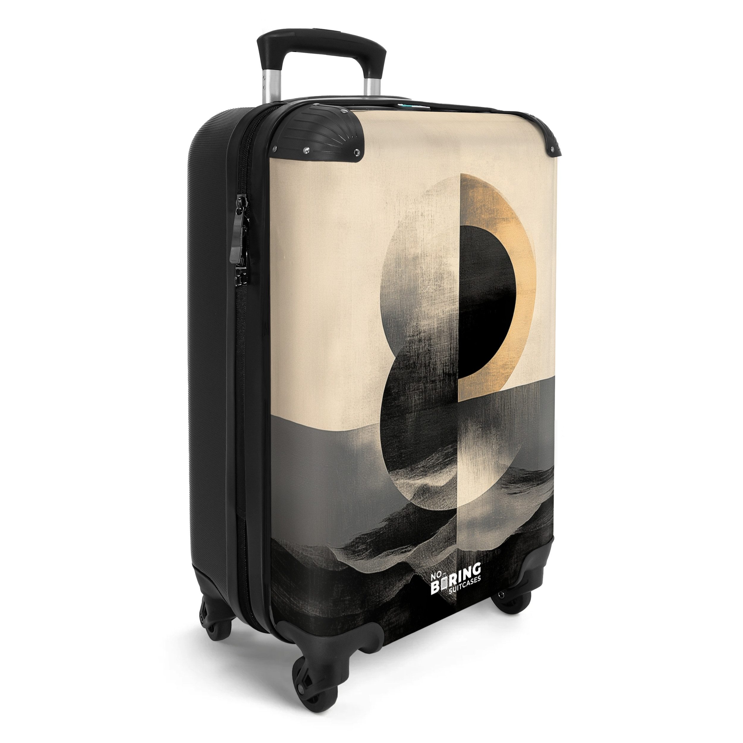 NoBoringSuitcases.com© Hartschalen-Trolley Grafische Landschaft in Schwarz günstig online kaufen