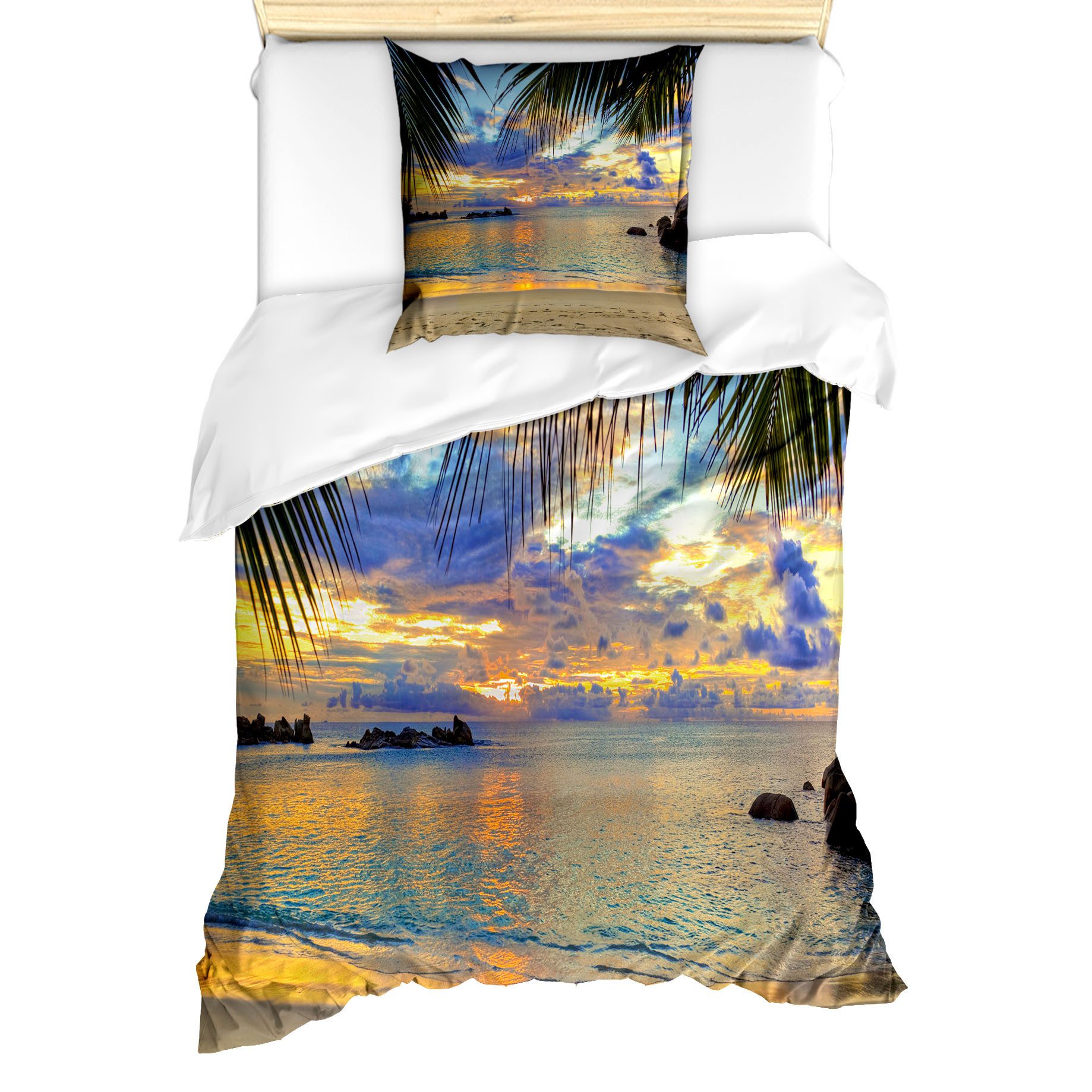 Abakuhaus Bettwäsche Milbensicher Allergiker geeignet mit Kissenbezug, Microfaser, Tropisch Exotische Strand-Foto