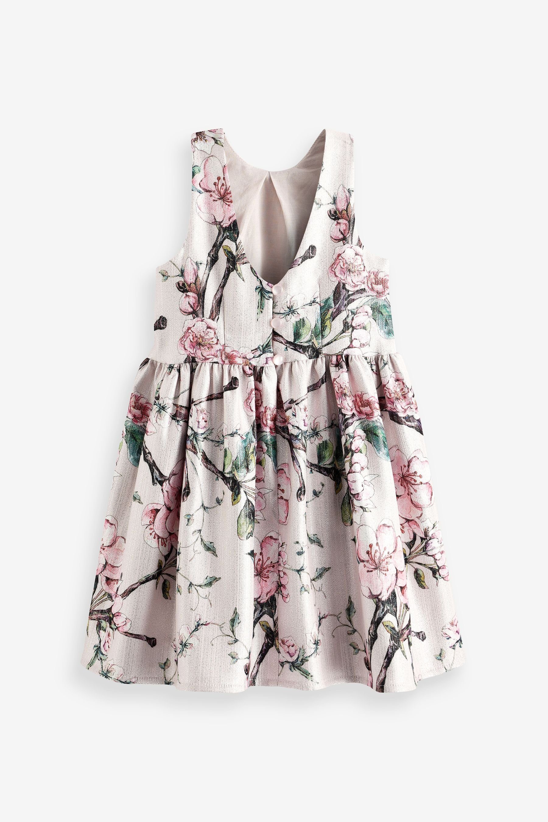 Metallic-Kleid mit Druckkleid (1-tlg) Next Blumen-Print Pink
