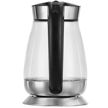Deuba Wasserkocher, 1.7 l, 2200 W, LED Kabellos Glas Edelstahl Küche Teekocher Kalkfilter BPA Frei