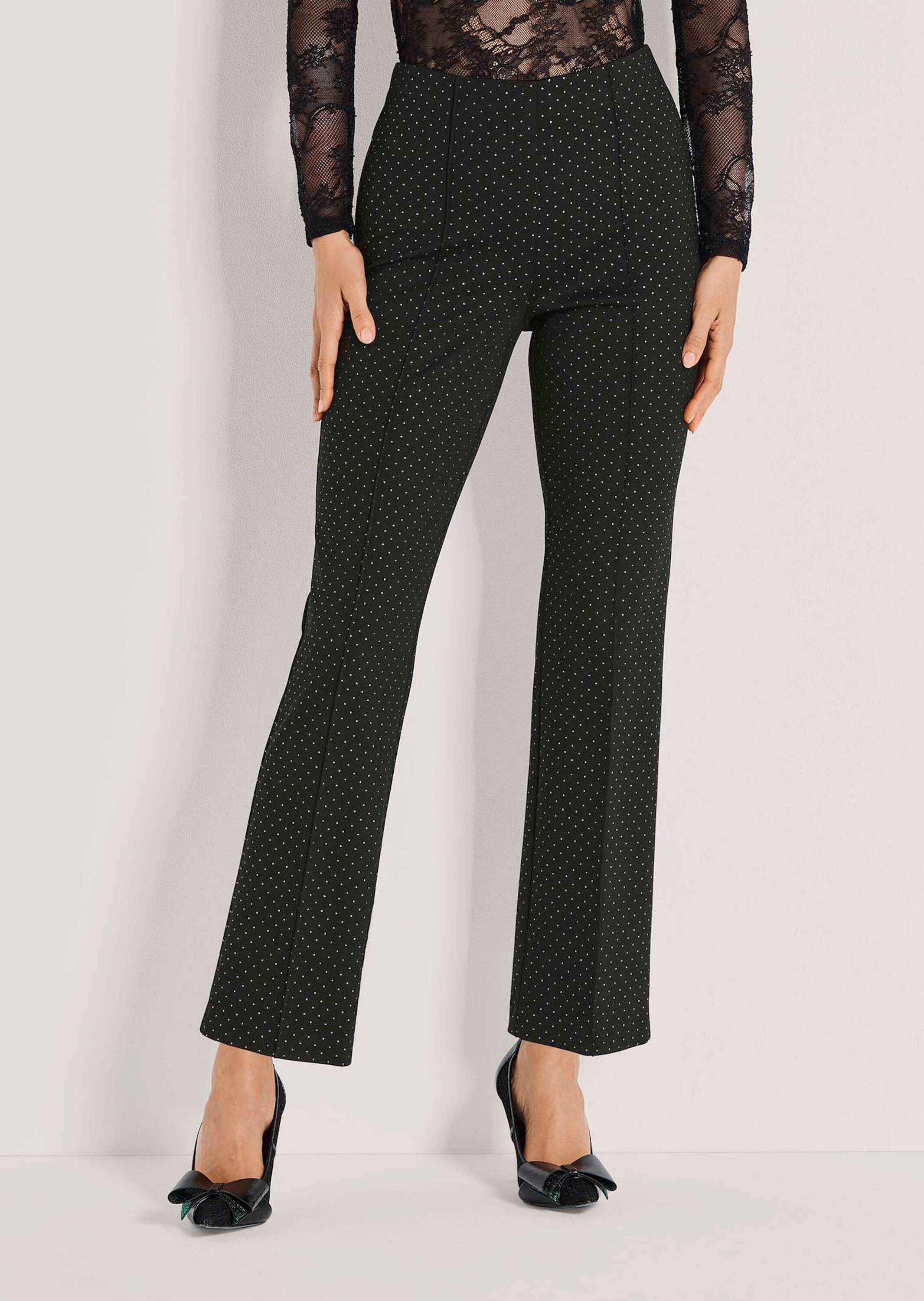 MADELEINE Leggings Glitzer Jerseyhose mit weitem Bein