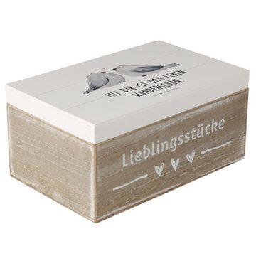 Mr. & Mrs. Panda Dekokiste 19 x 12 cm Turteltauben Liebe - Weiß - Geschenk, Pärchen, Heiratsantr (1 St), Robustes Material