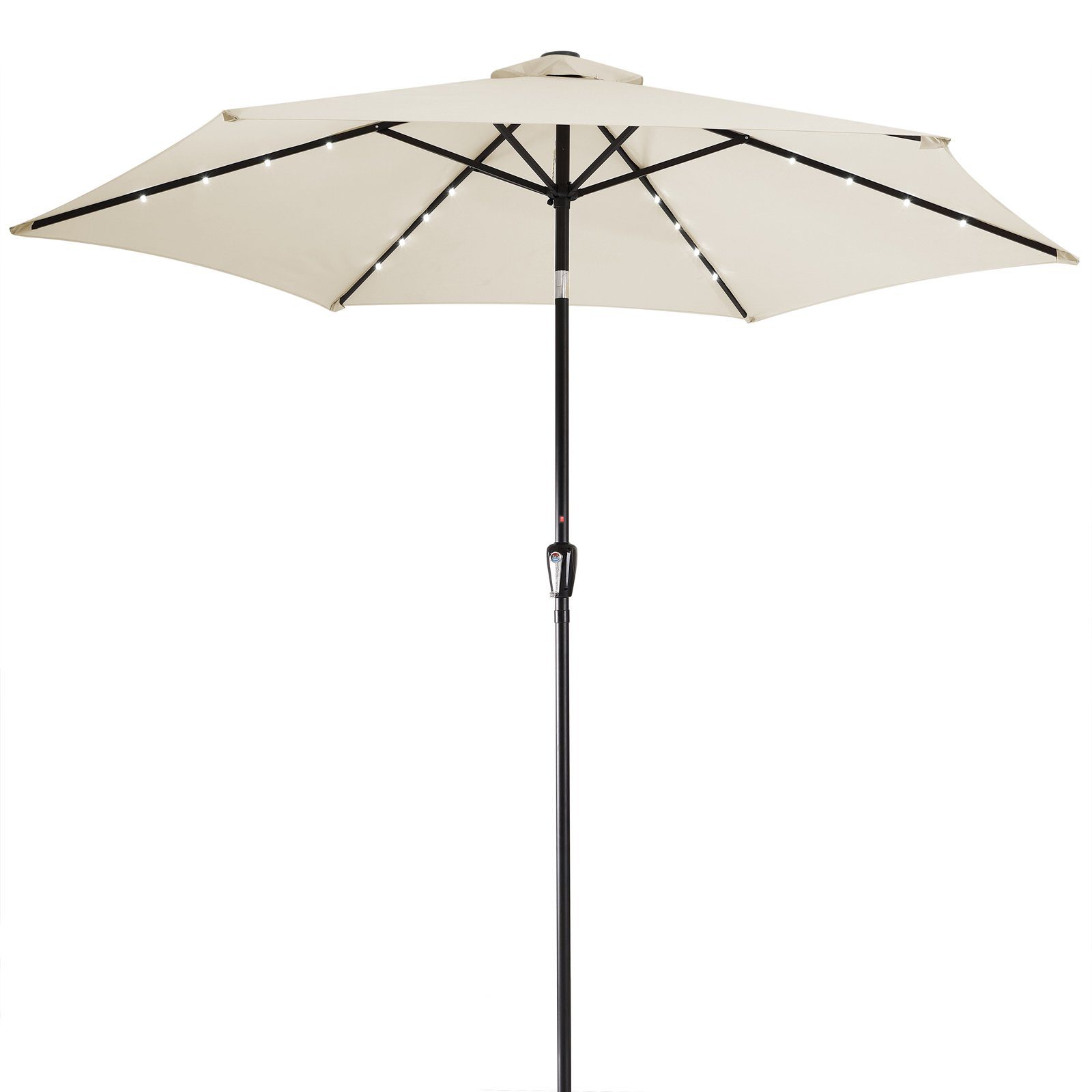 Kingsleeve Sonnenschirm, LED Beleuchtung Solarbetrieben Neigbar Wasserabweisend