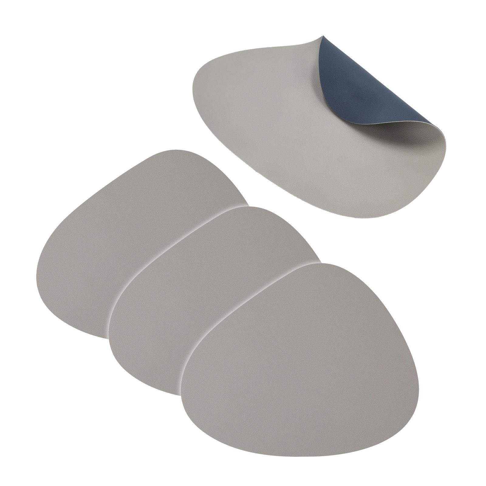 Platzset, Tischset 4-teilig 4 (Set, Blau/Grau, Platzdecken), Platzdecke HTI-Living, Platzset